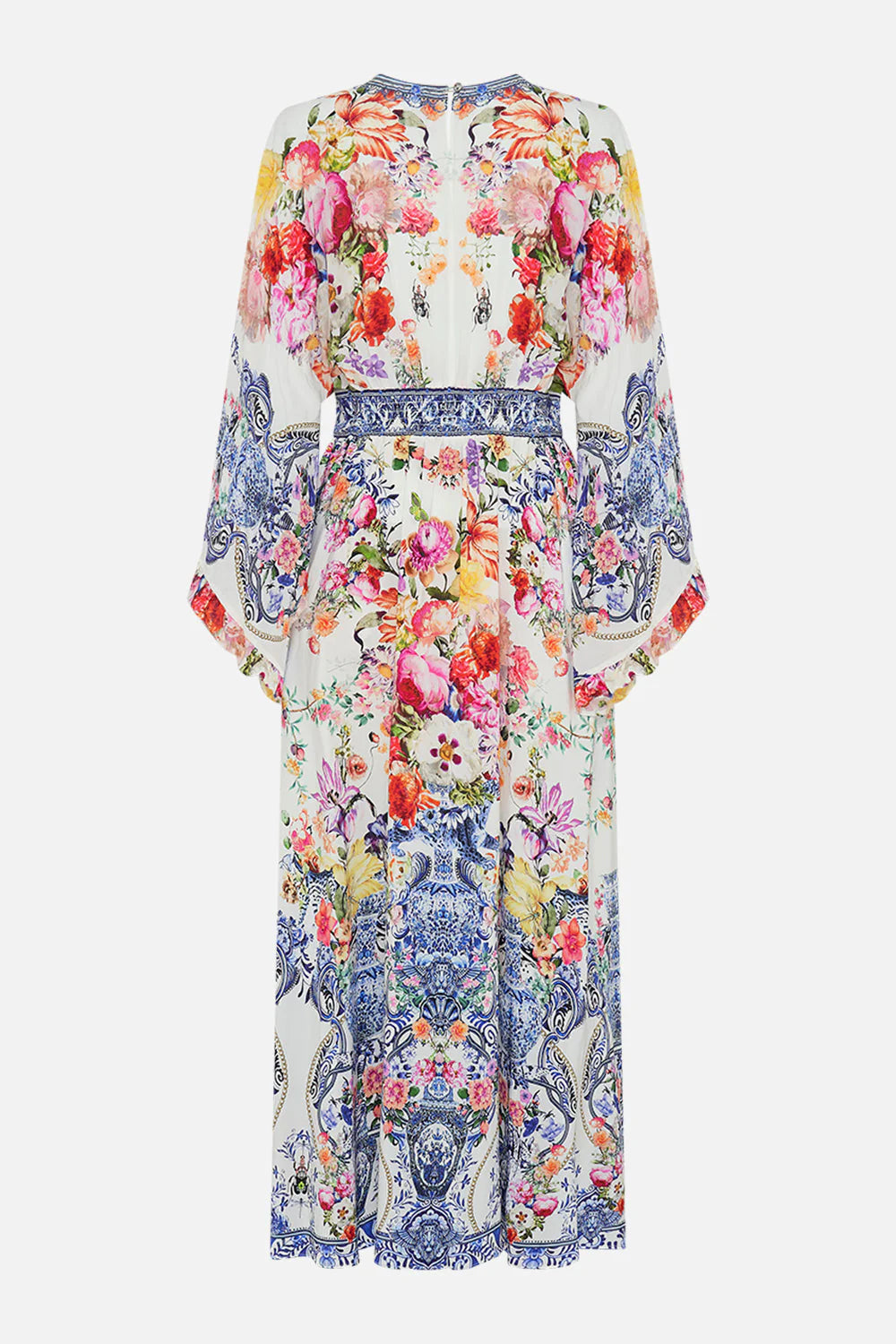 WAISTED DRESS WITH KIMONO SLEEVE