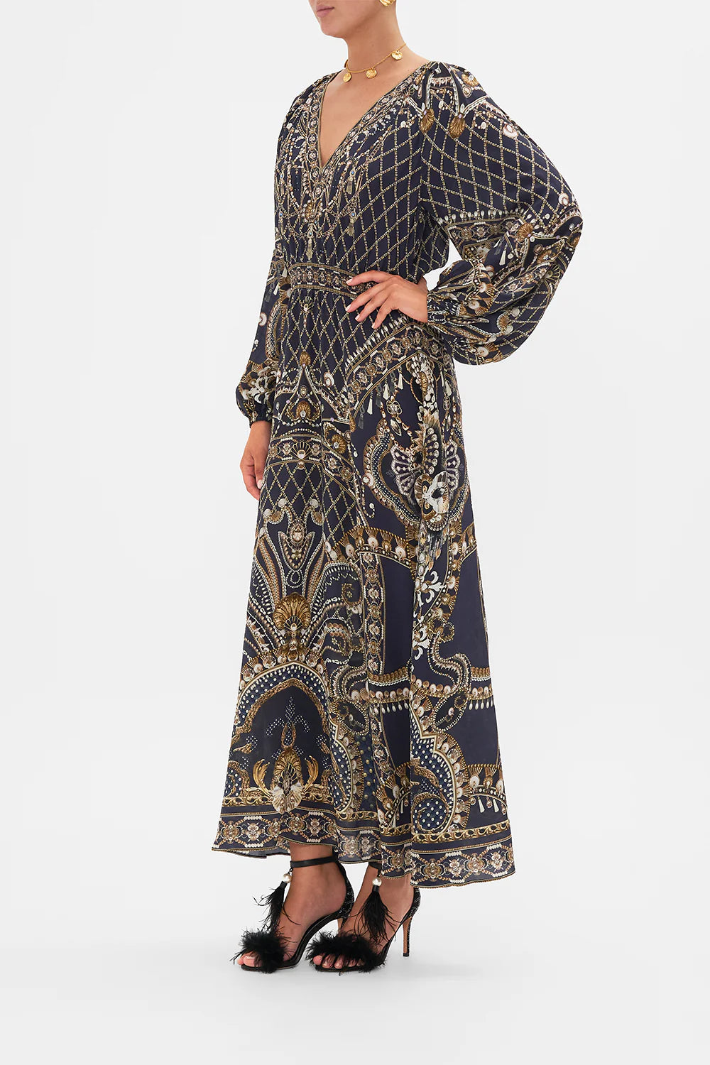 RAGLAN SHIRRED WAIST DRESS