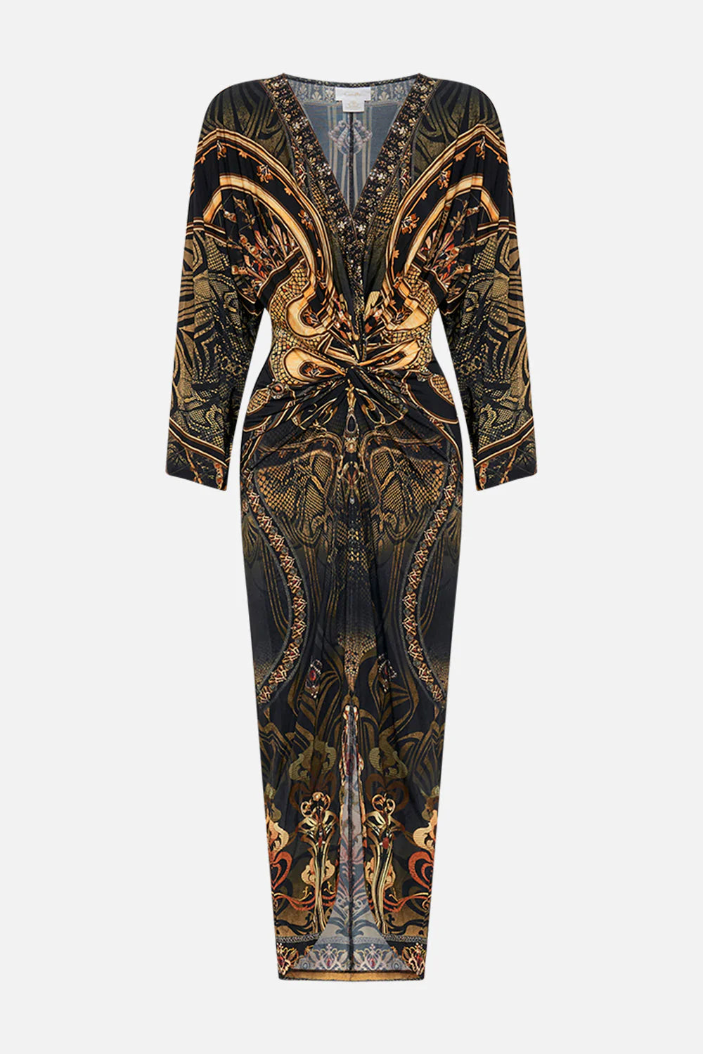 LONG SPLIT FRONT TWIST DRESS