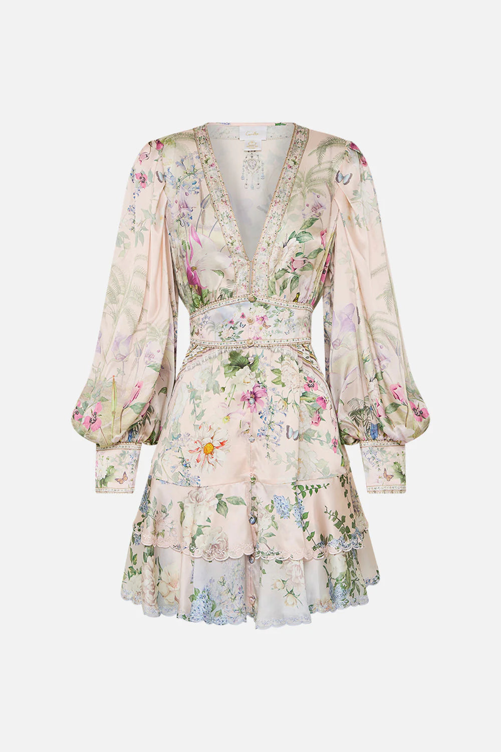 BUTTON FRONT FRILL DRESS