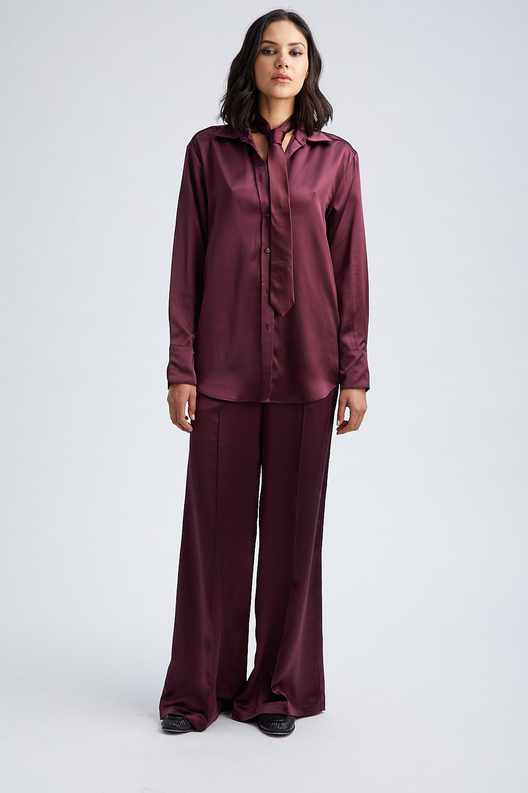 WIDE LEG PANT W/ PINTUCKS