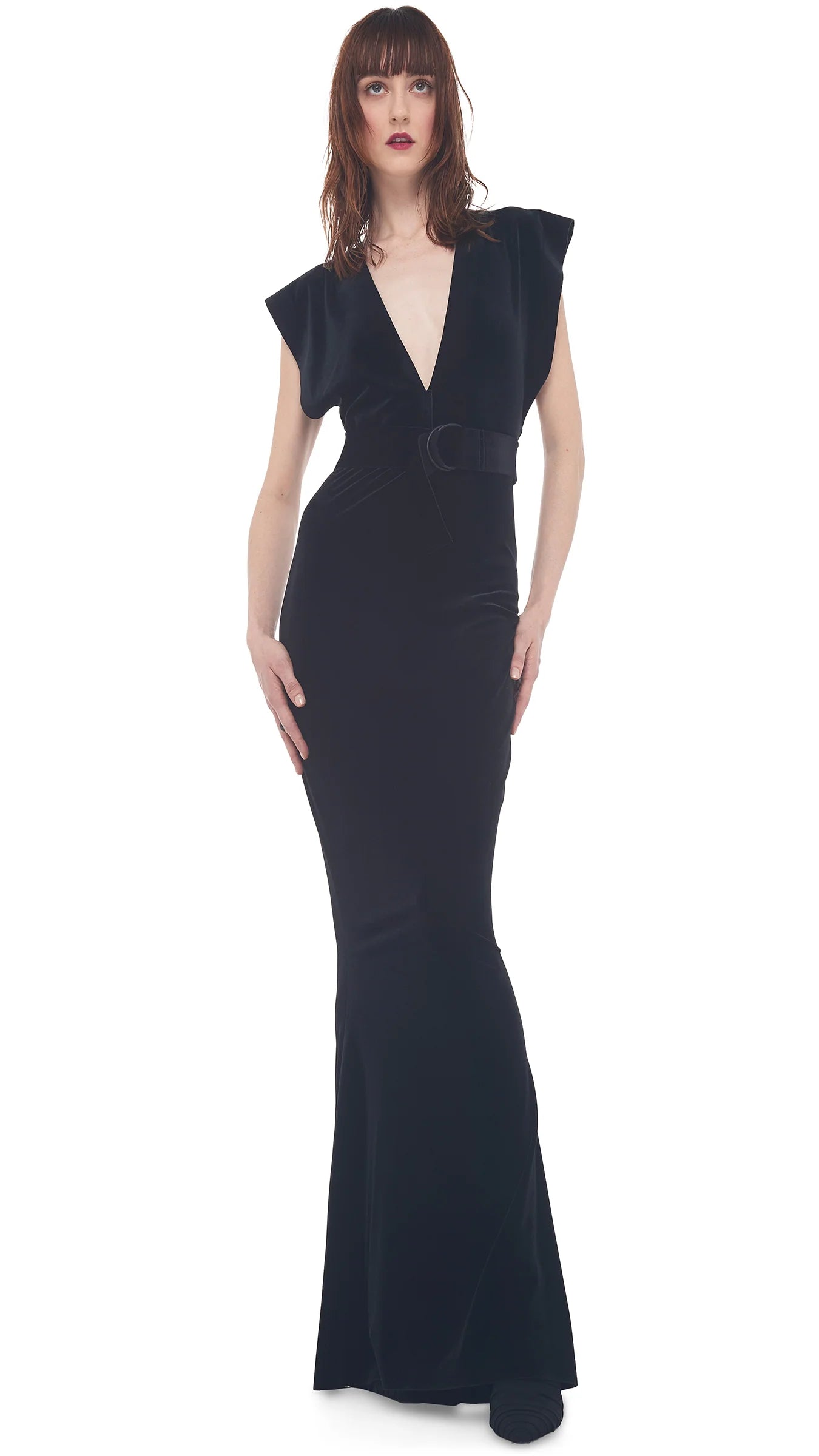 V NECK RECTANGLE GOWN