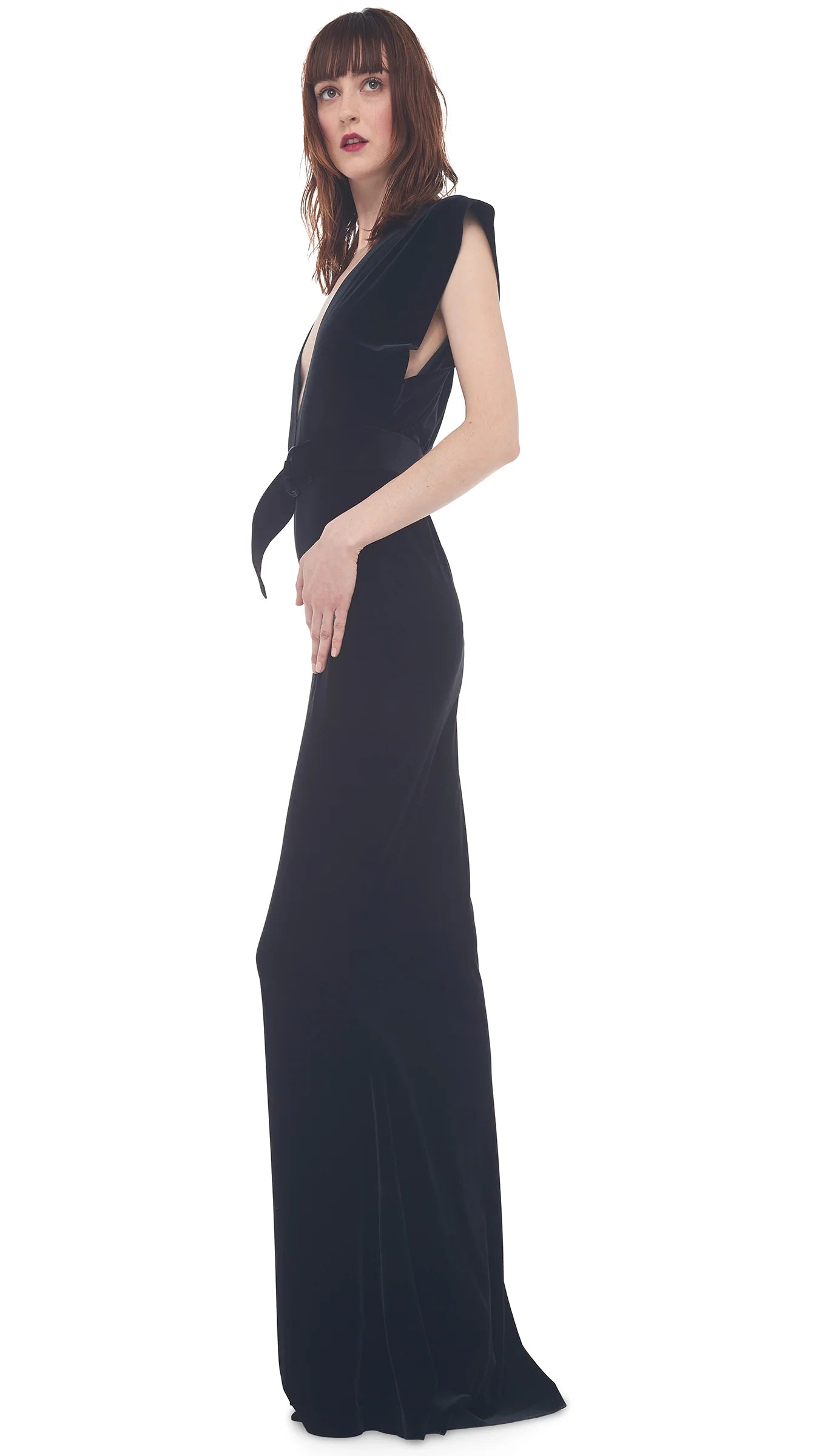 V NECK RECTANGLE GOWN