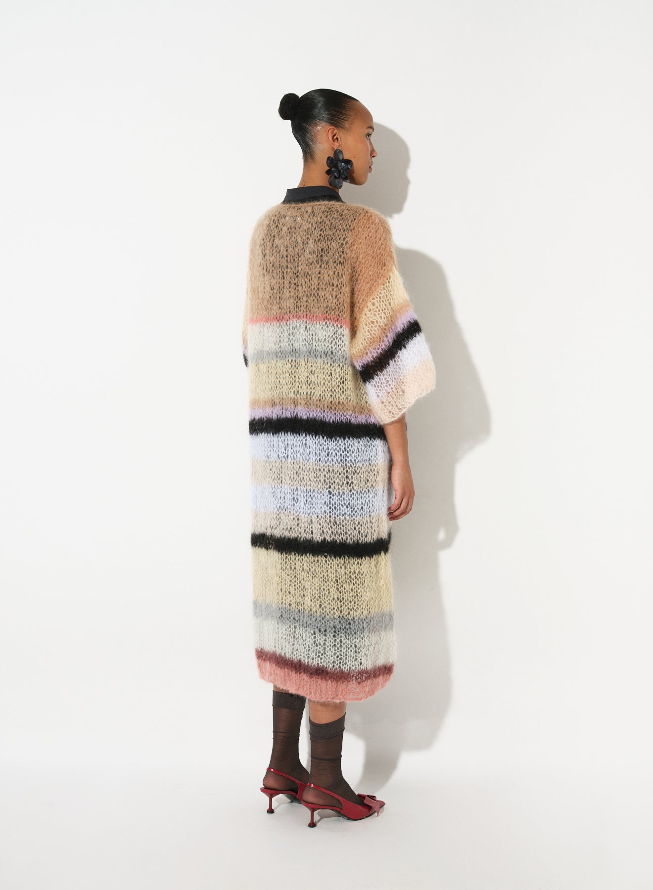 MOHAIR COAT LIGHT STRIPES