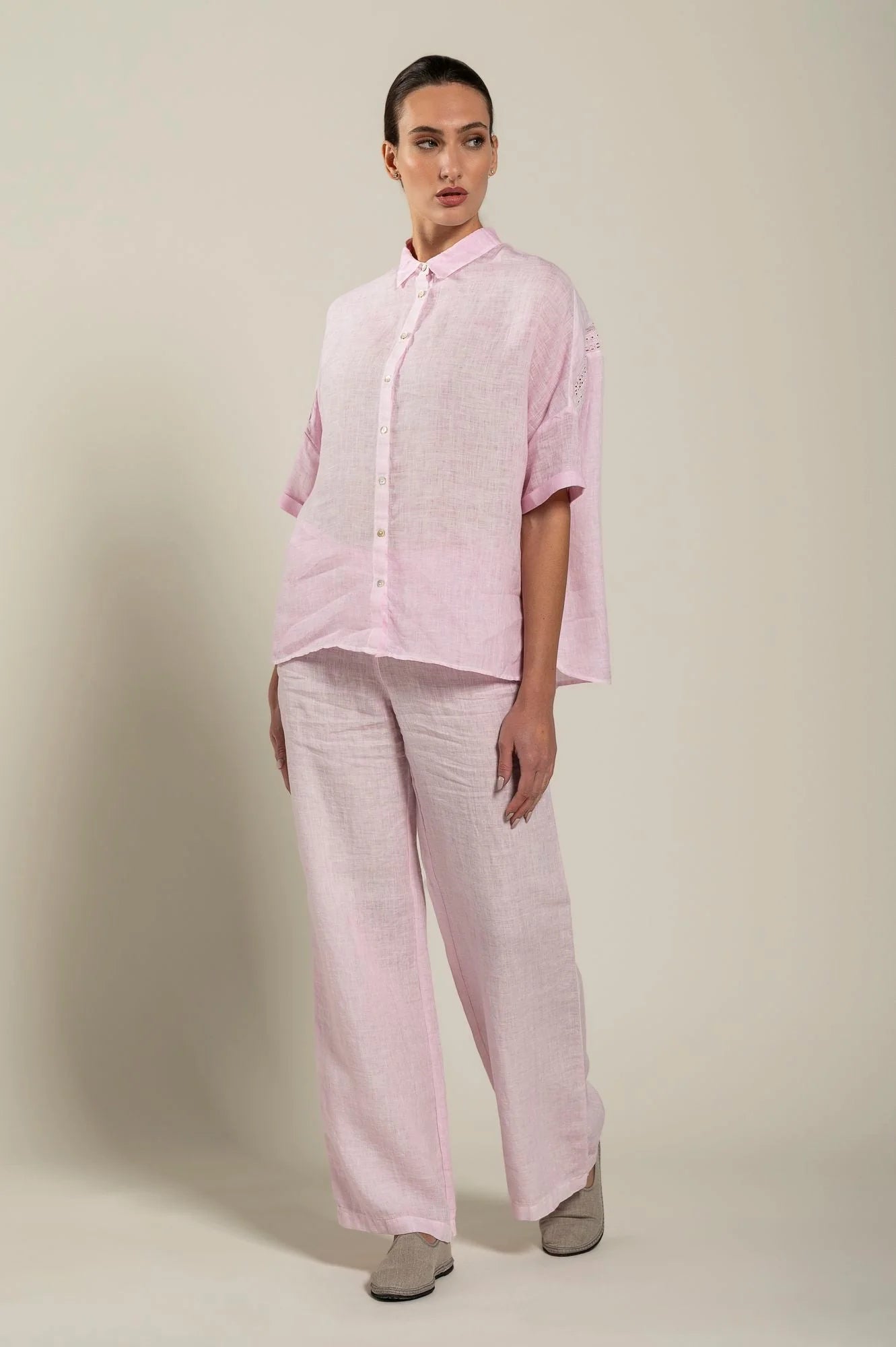 Eyelet Linen Top