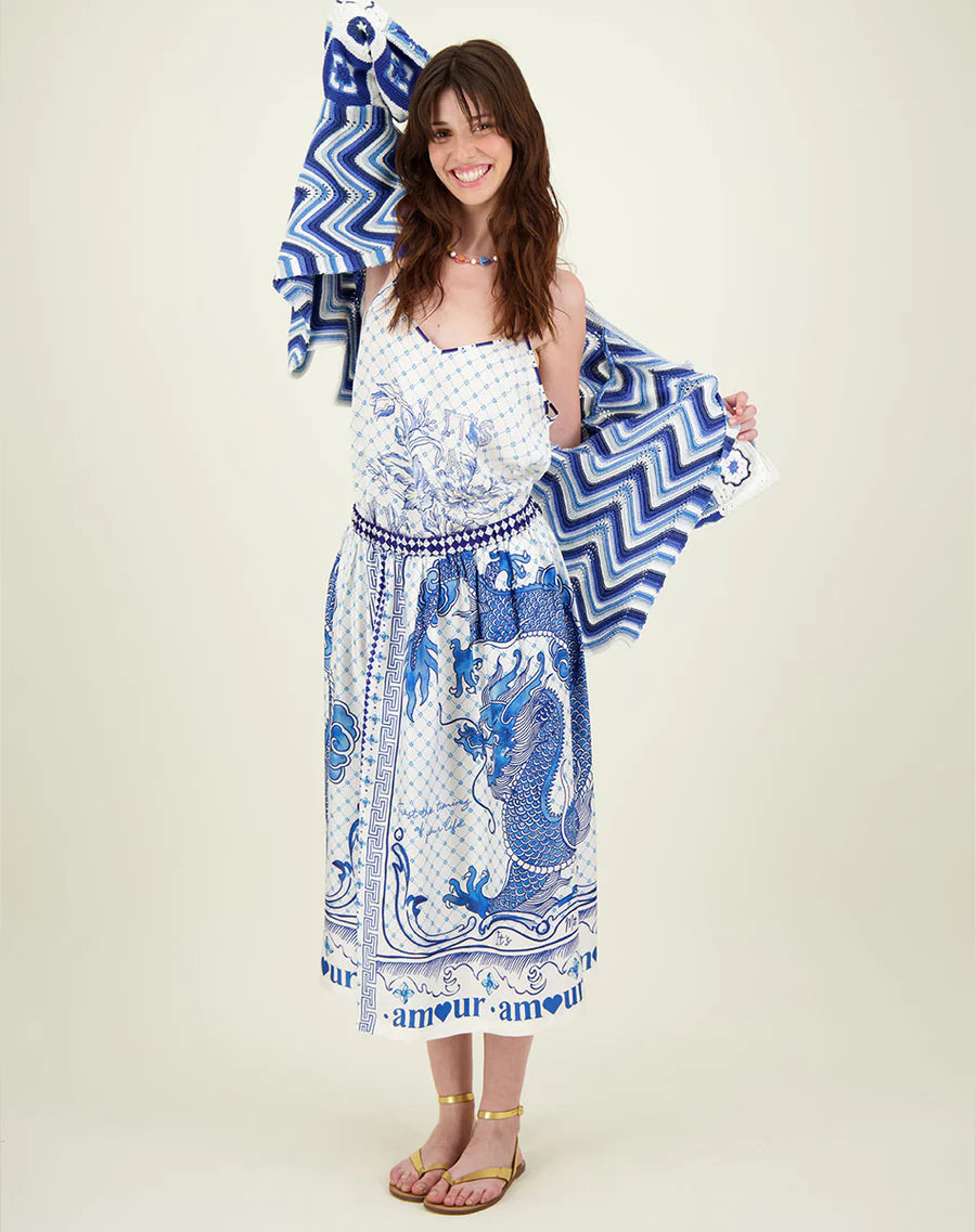 VANESSA PRINTED MIDI SKIRT