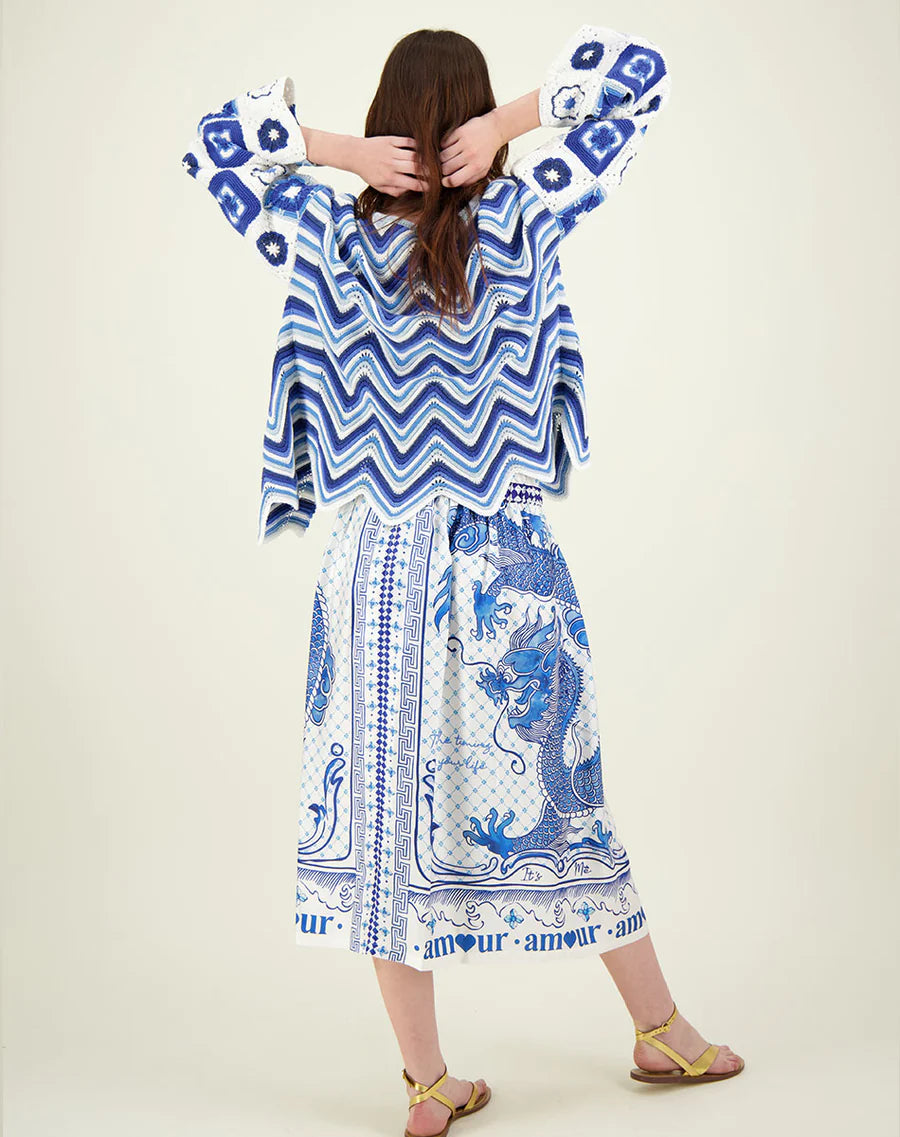 VANESSA PRINTED MIDI SKIRT