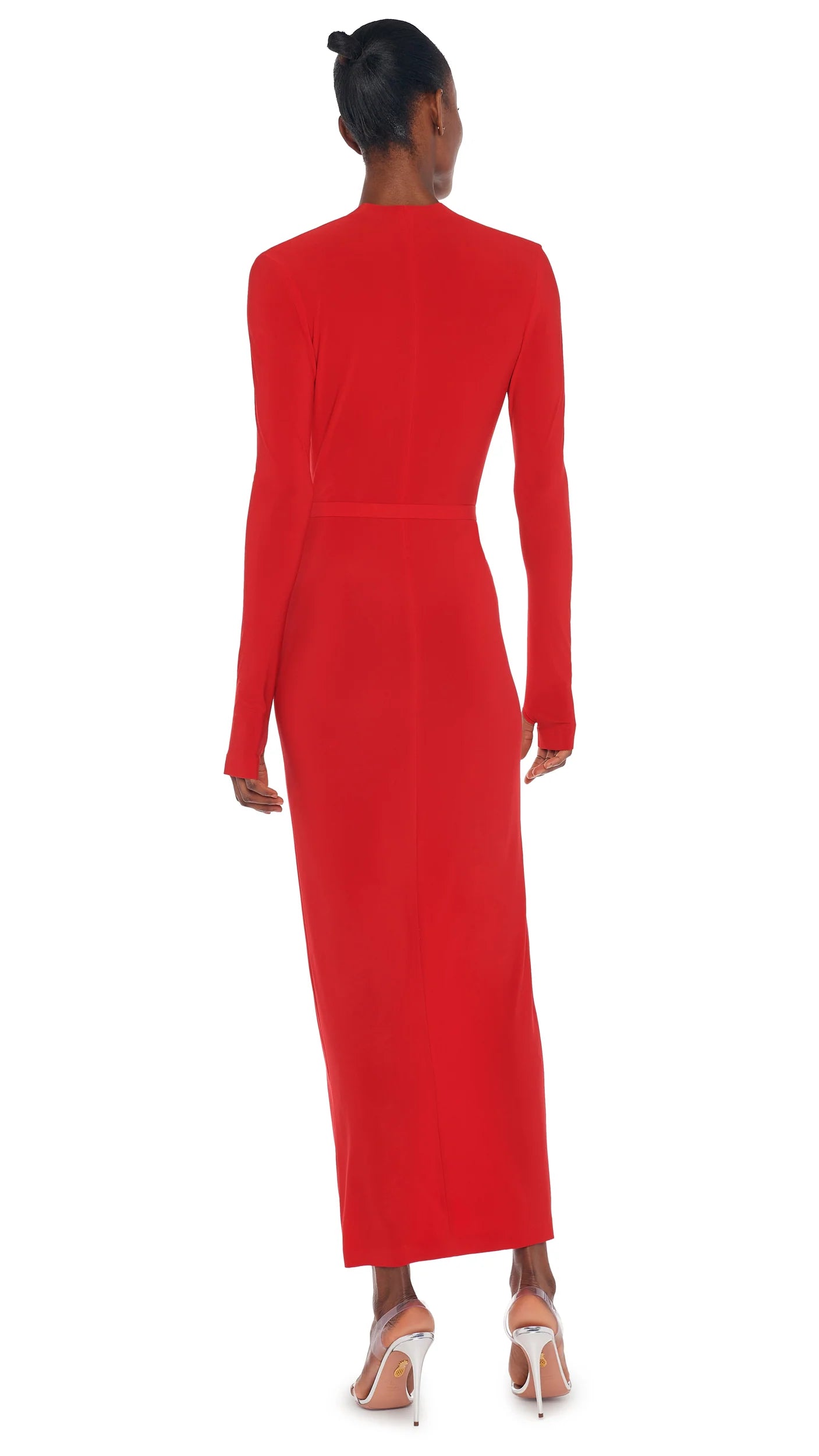 LONG SLEEVE DEEP VNECK CENTER FRONT SLIT