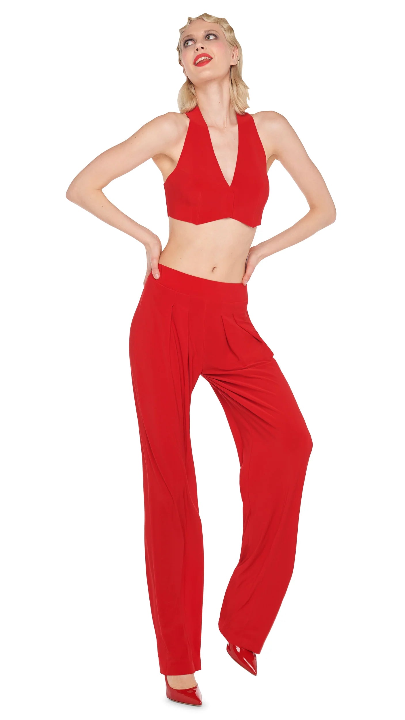 LOW RISE PLEATED TROUSER