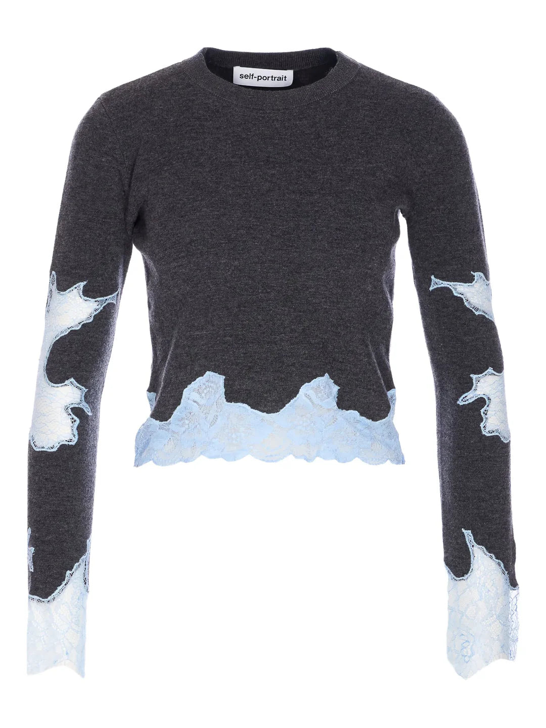 GREY CONTRAST LACE JUMPER