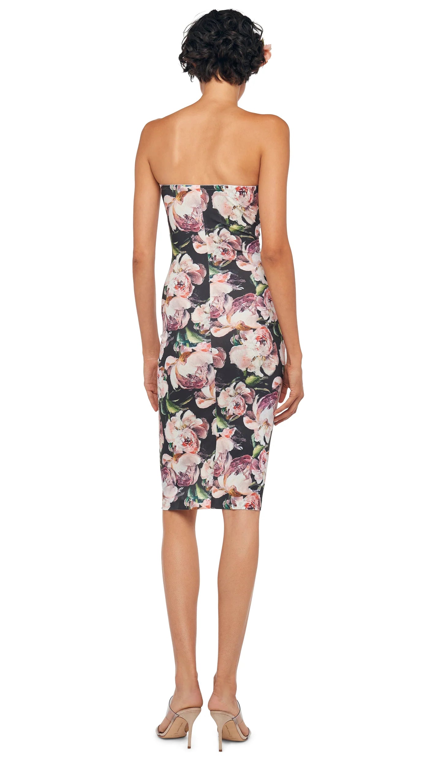STRAPLESS SHIRRED FRONT DRESS