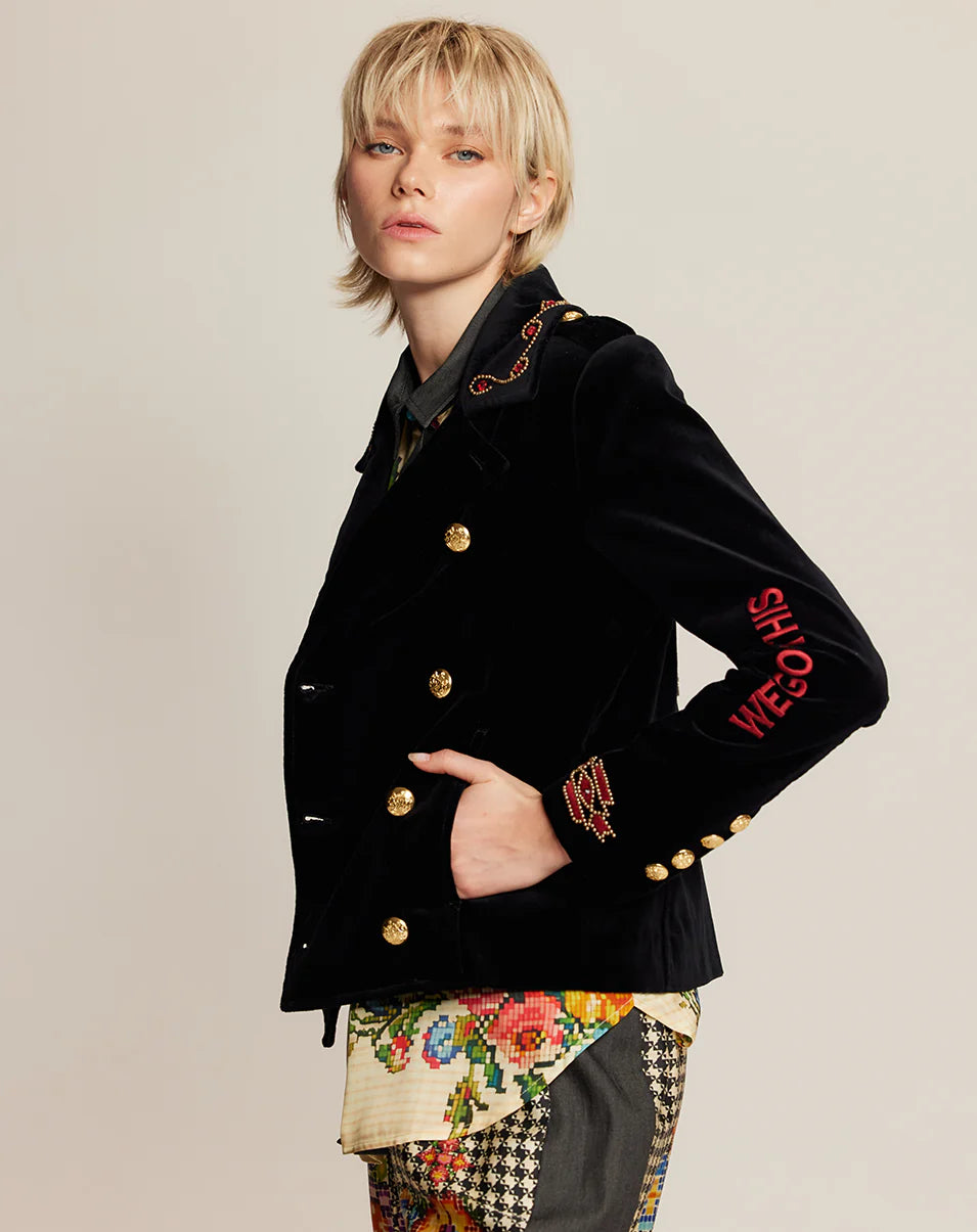 DAPHNE VELVET DOUBLE BREAST JACKET