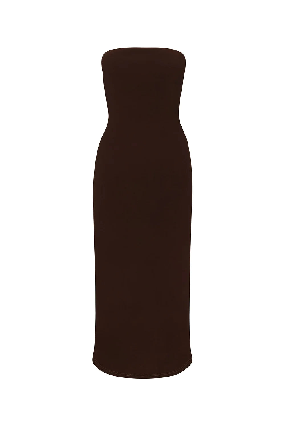 THE STRAPLESS TIE BACK DRESS IN STRETCH CUPRO
