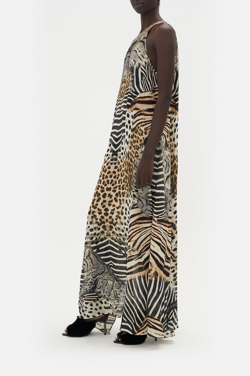 One Shoulder Kaftan w/ Neckband