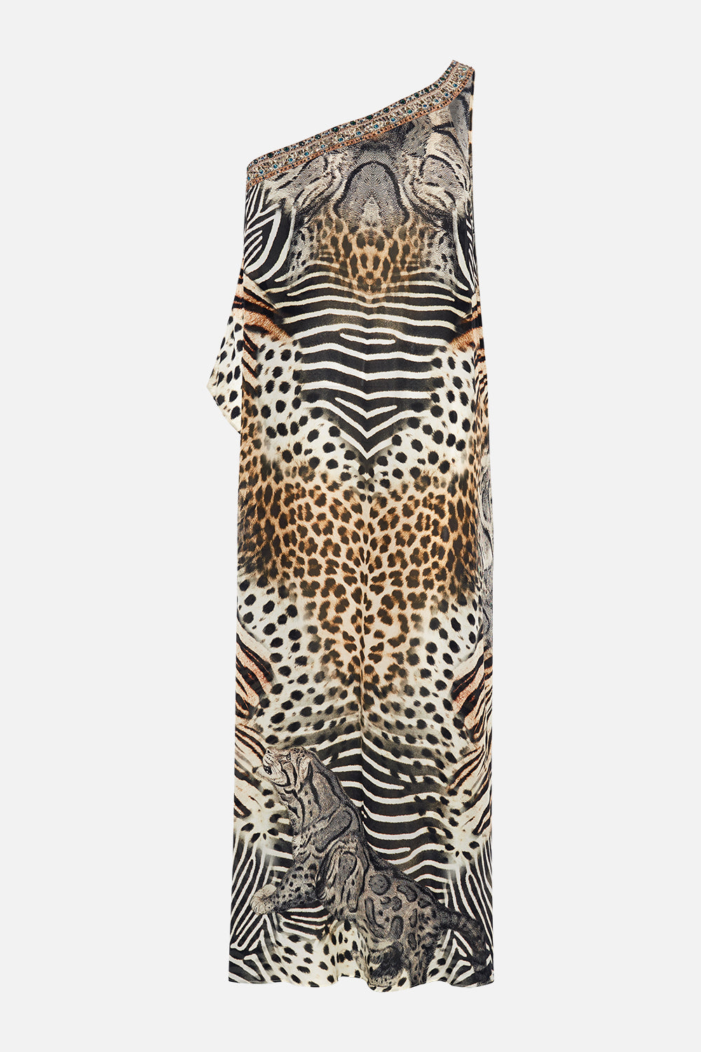 One Shoulder Kaftan w/ Neckband