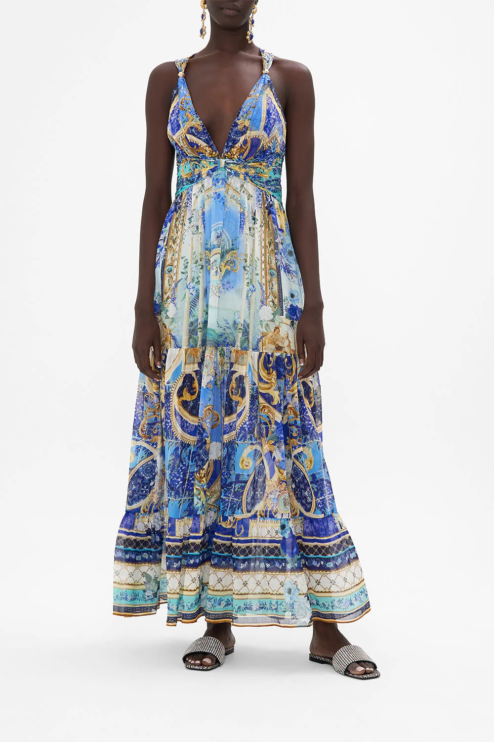 T Back Gathered Panel Dress