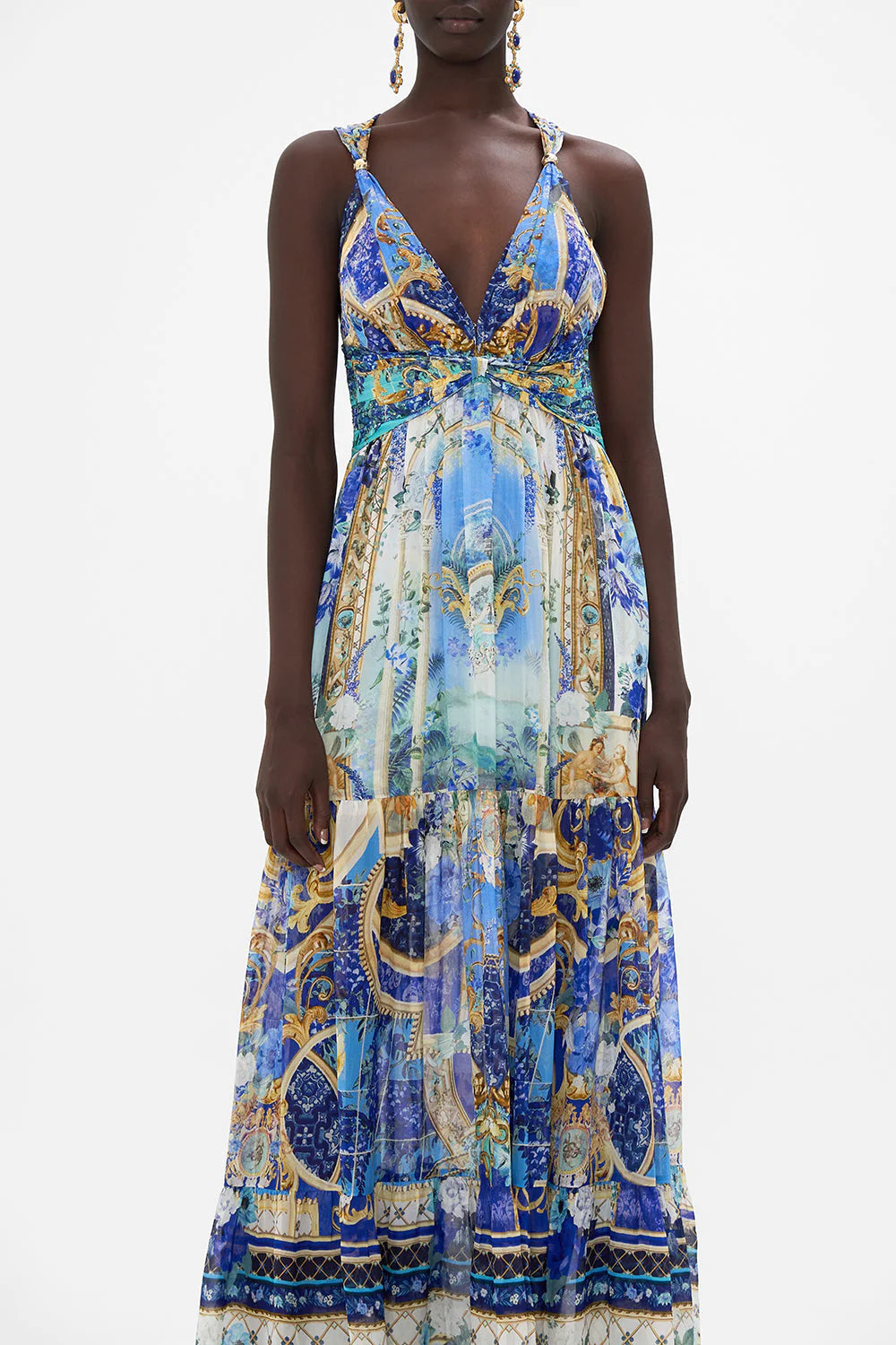 T Back Gathered Panel Dress