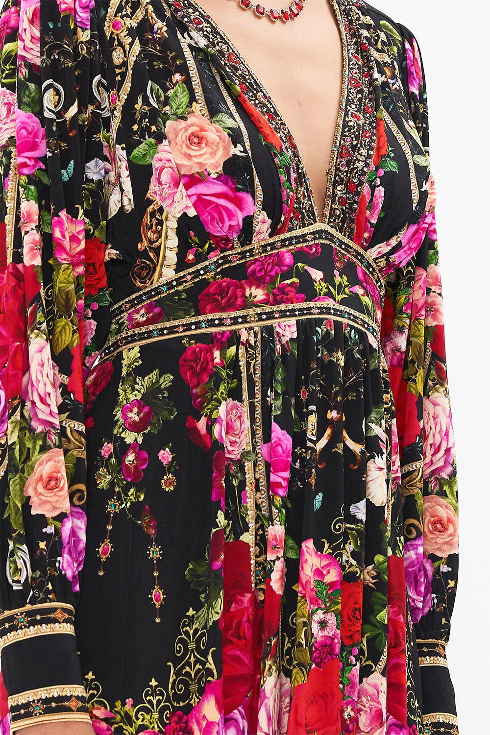 V NECK WAISTED JERSEY MINI