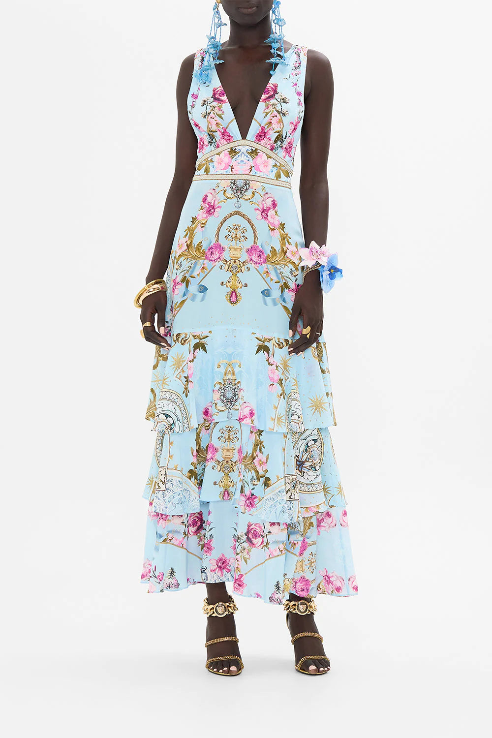 TIERED RUFFLE HEM DRESS