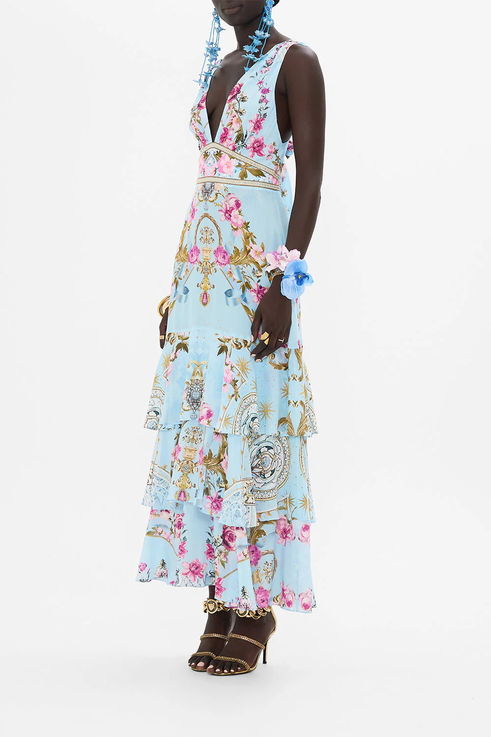 TIERED RUFFLE HEM DRESS