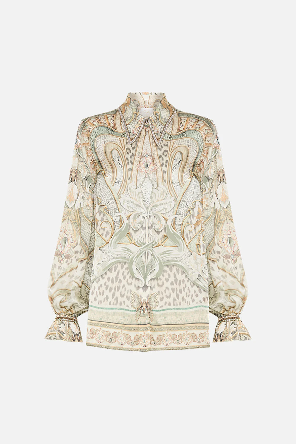 CURVED COLLAR BLOUSE