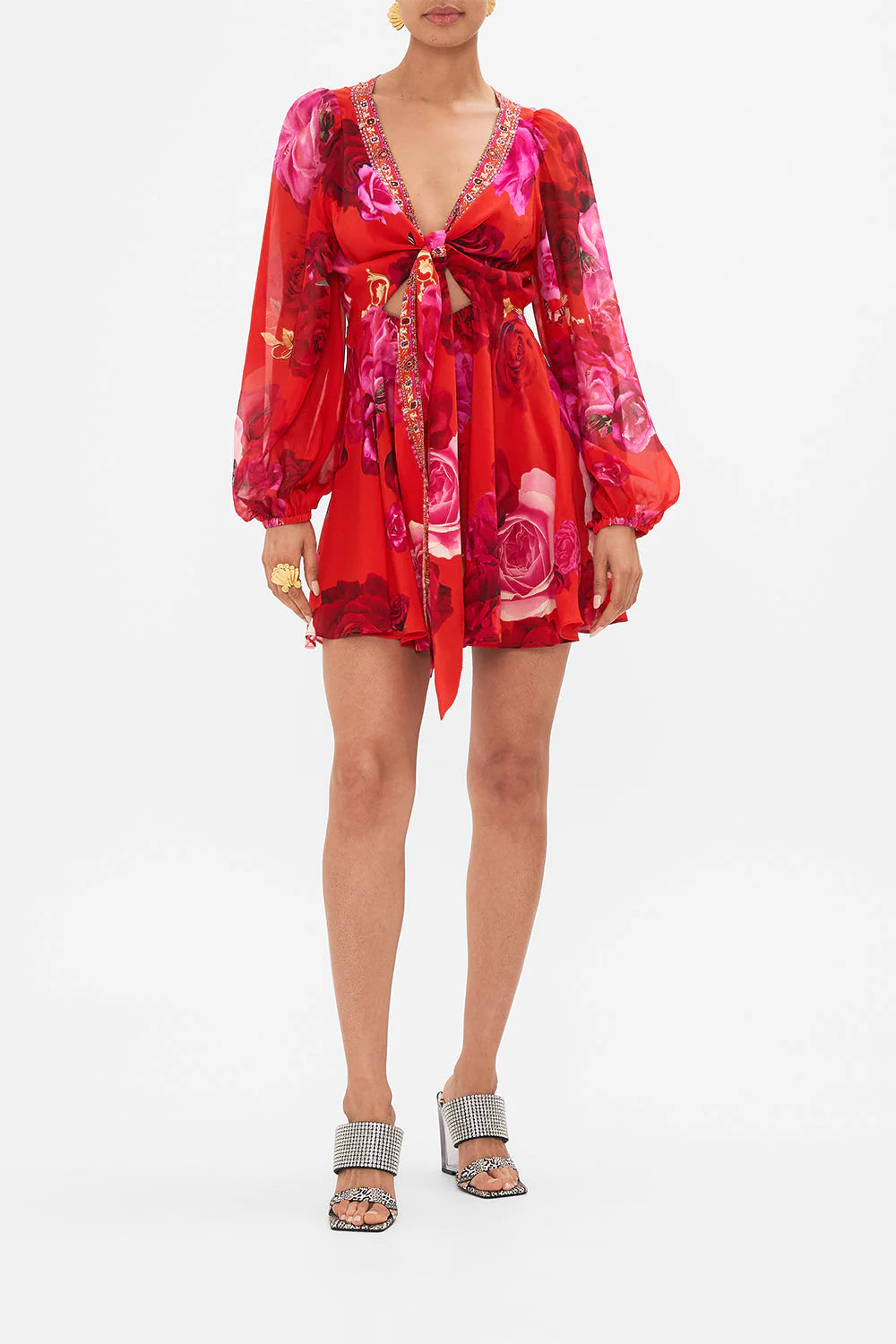 SHORT WRAP TIE DRESS