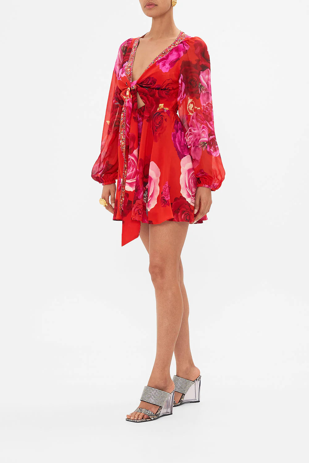 SHORT WRAP TIE DRESS