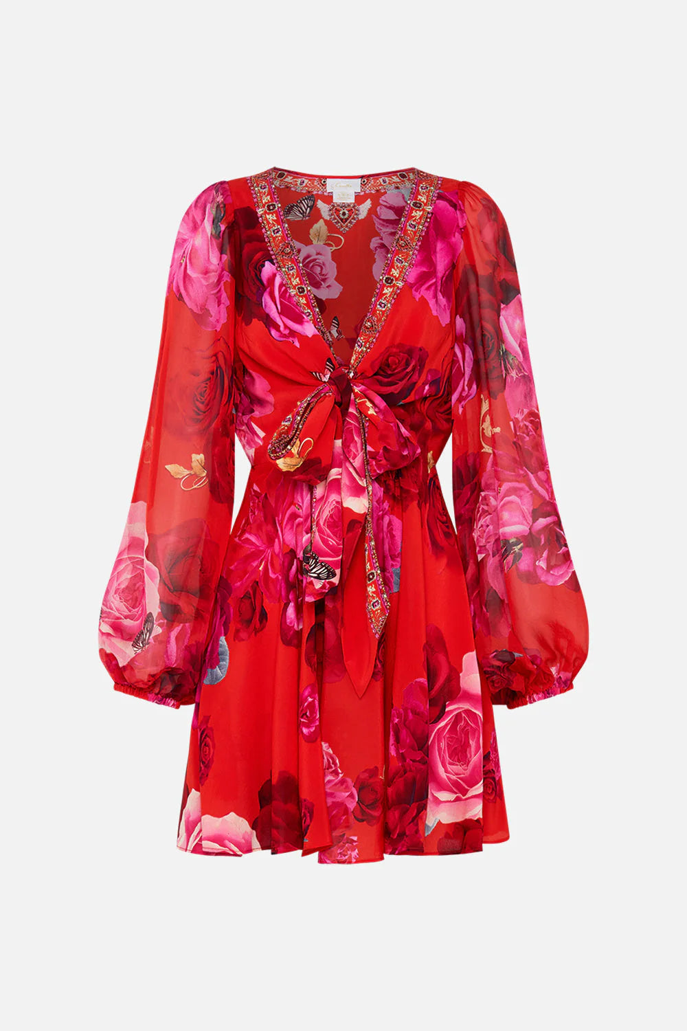 SHORT WRAP TIE DRESS