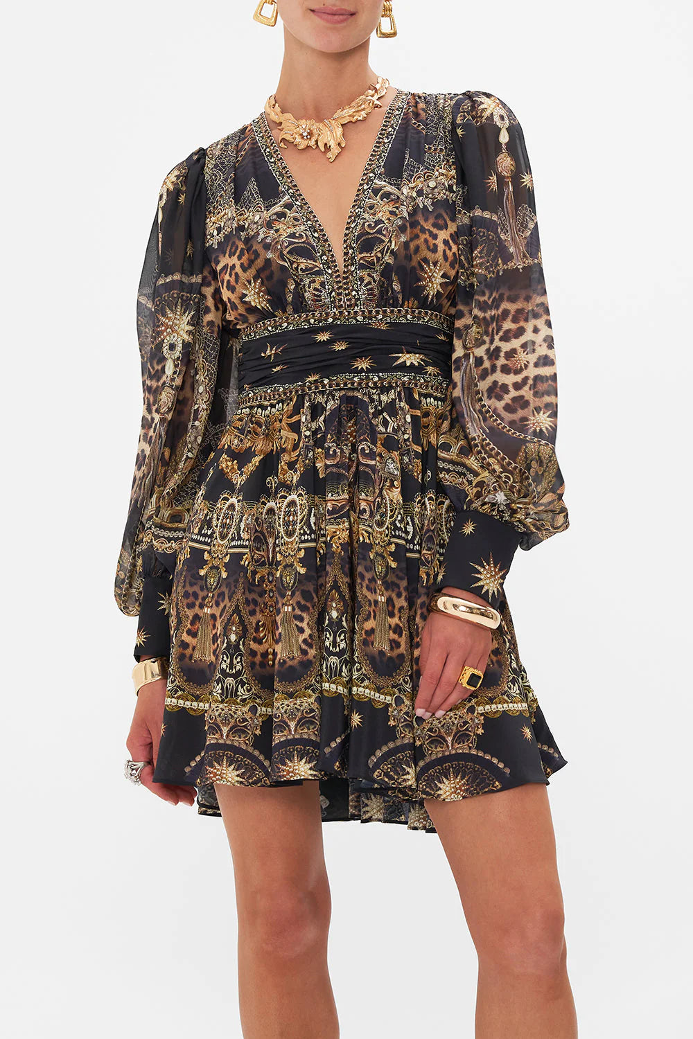SHORT DRESS W RUCHED WAIST