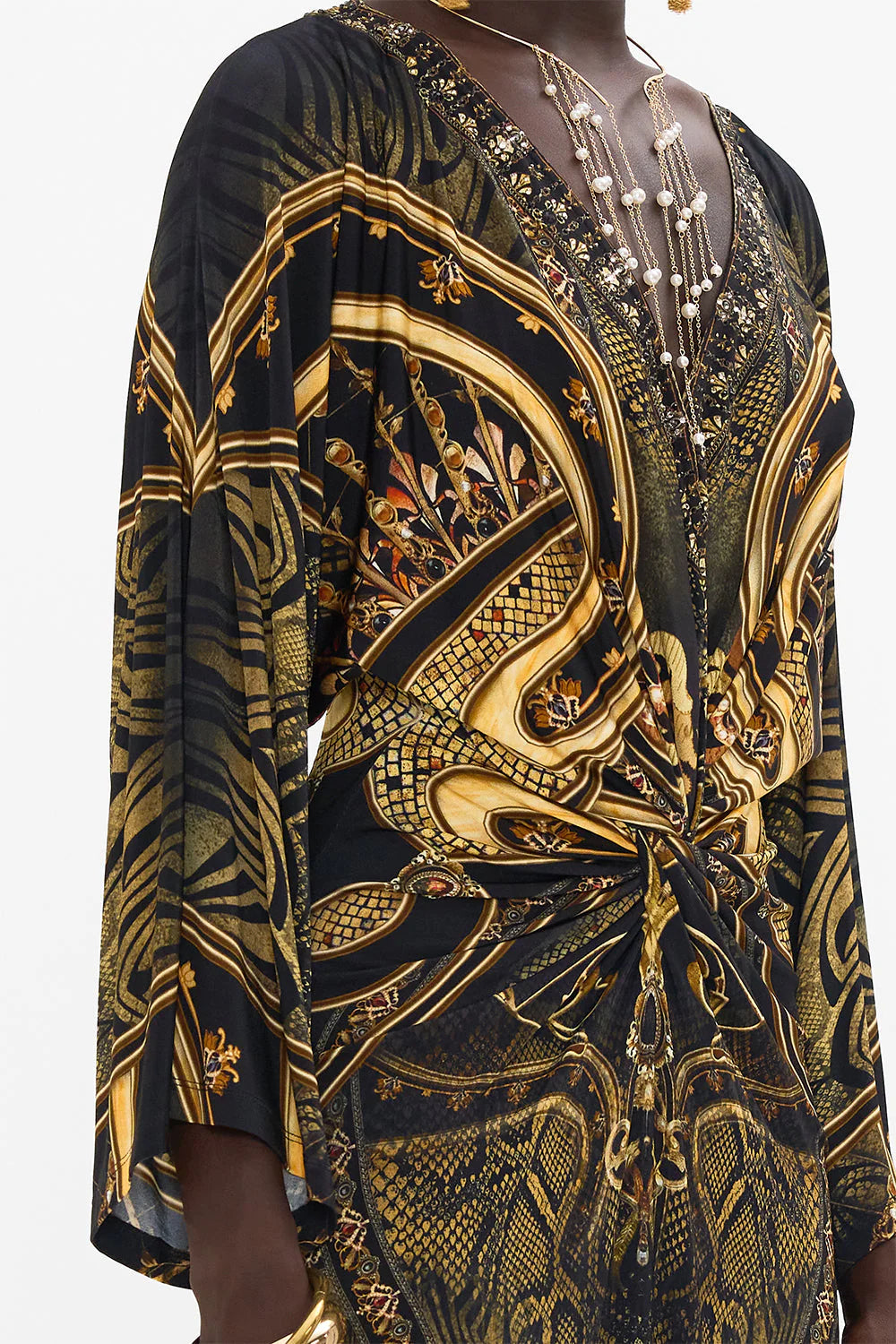 LONG SPLIT FRONT TWIST DRESS