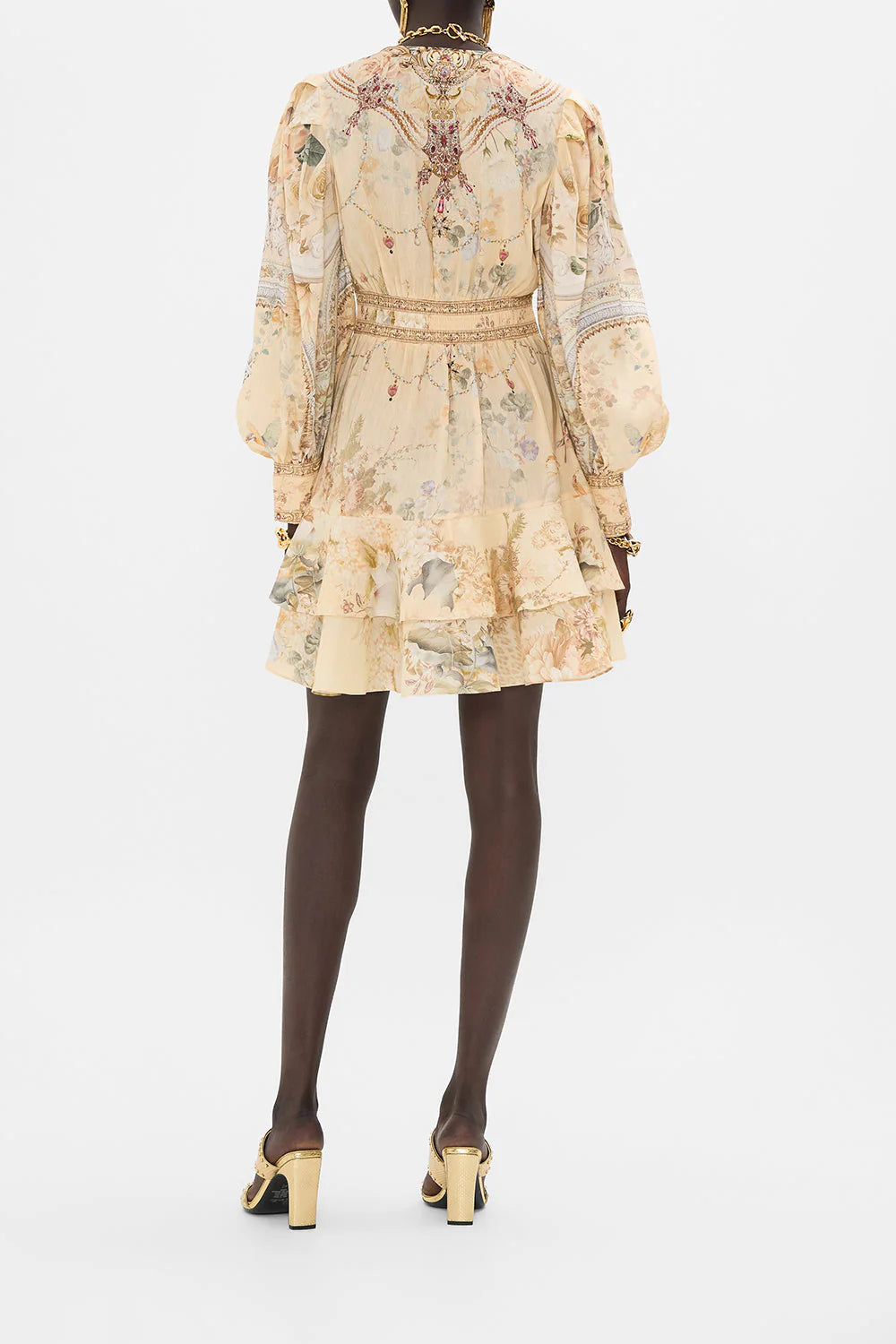 BUTTON FRONT FRILL DRESS