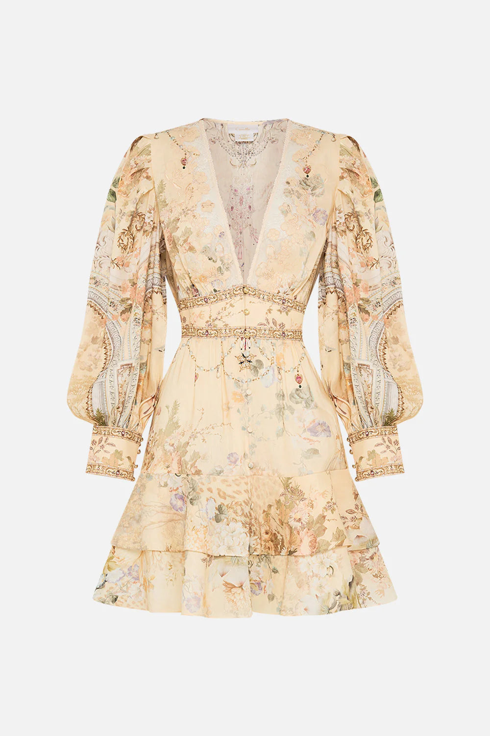 BUTTON FRONT FRILL DRESS