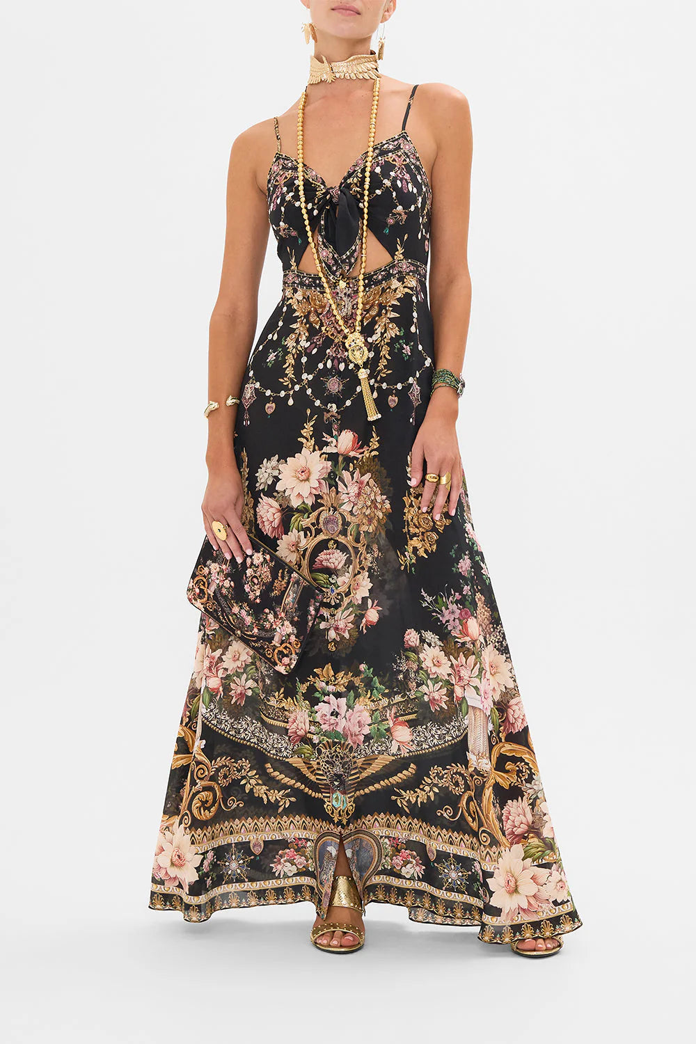 TIE FRONT CUT OUT MAXI DRESS