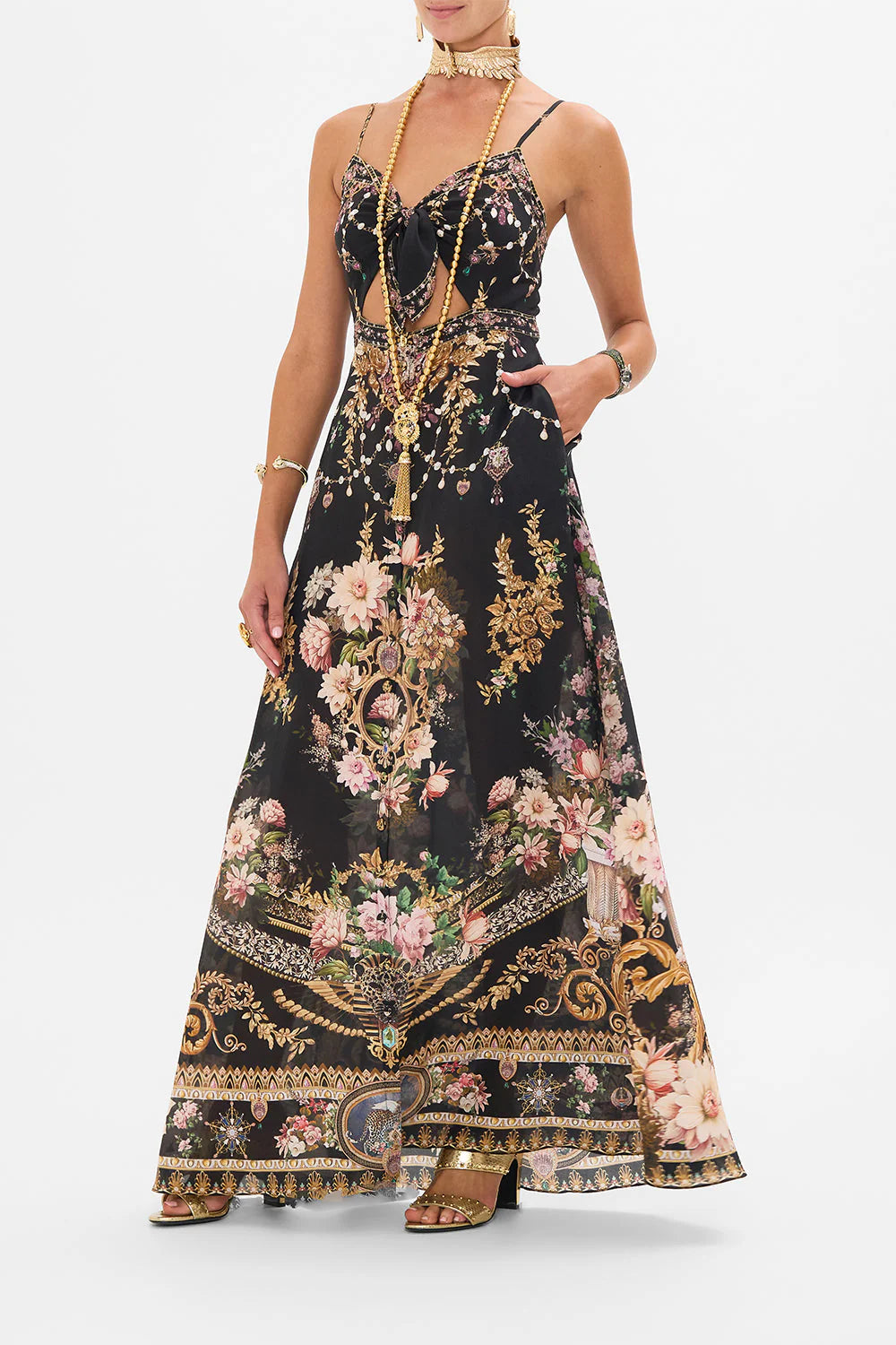 TIE FRONT CUT OUT MAXI DRESS