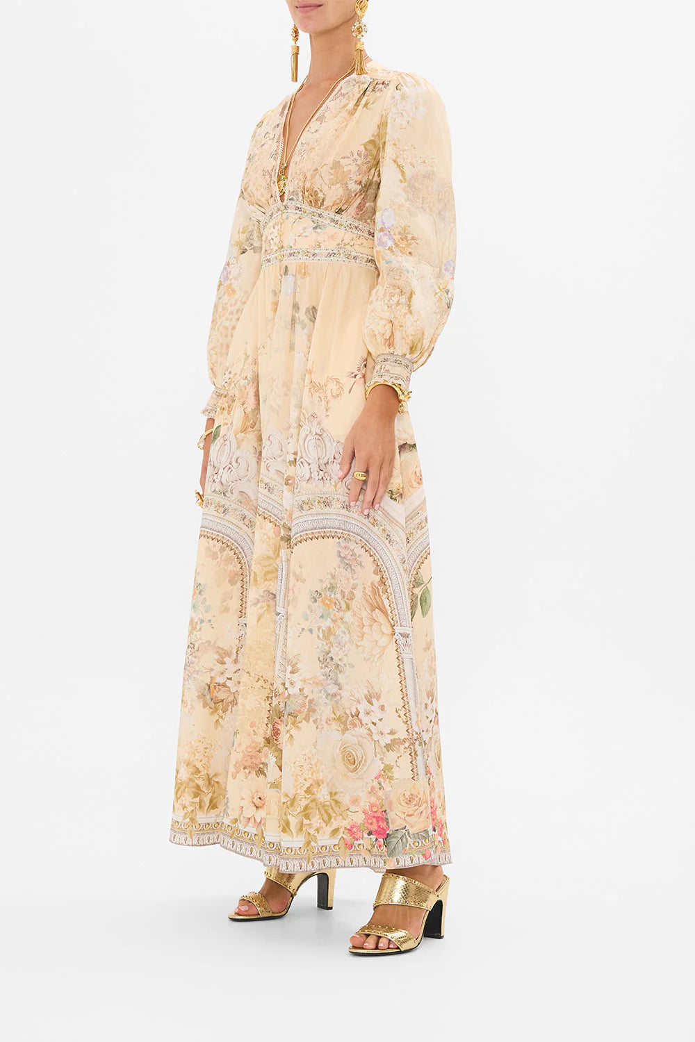 BUTTON DRESS WITH SHAPED WAISTBAND