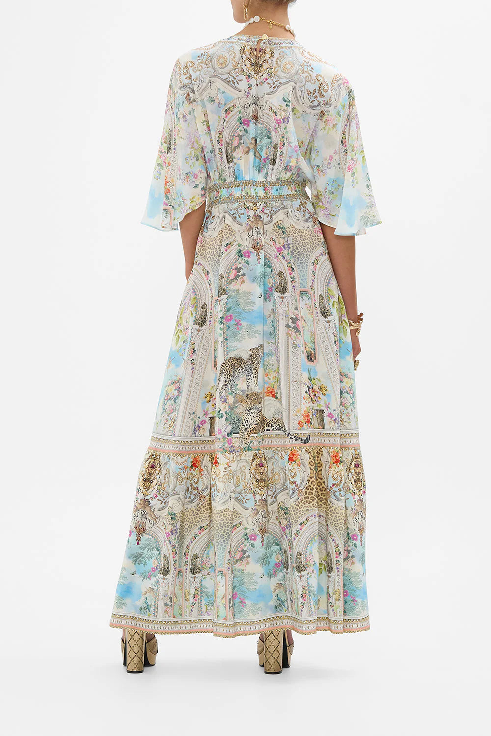 WAISTED DRESS W HEM RUFFLE