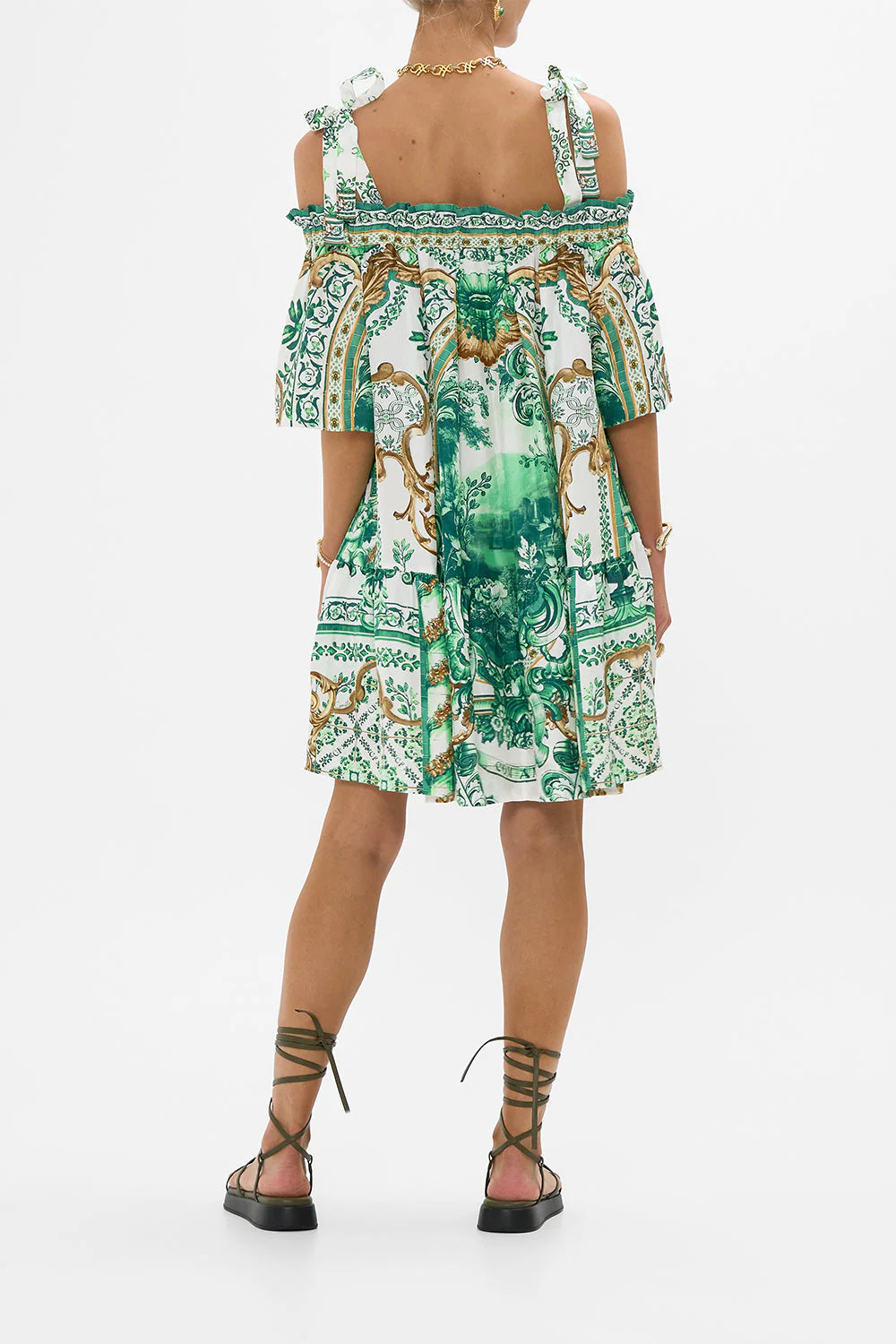 OFF SHOULDER FRILL DRESS W STRAPS
