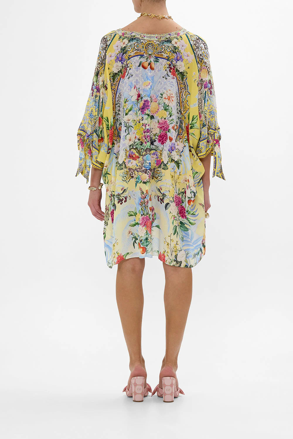 TIE SLEEVE SHORT V NECK KAFTAN