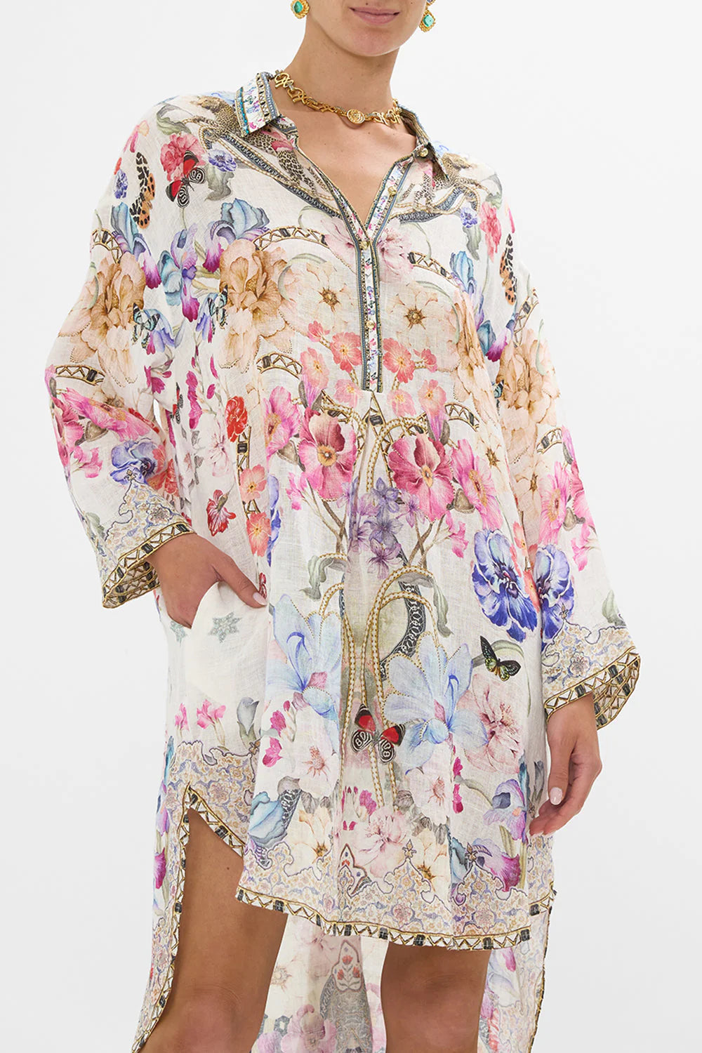 RELAXED HIGH LOW SHIRT DRESS