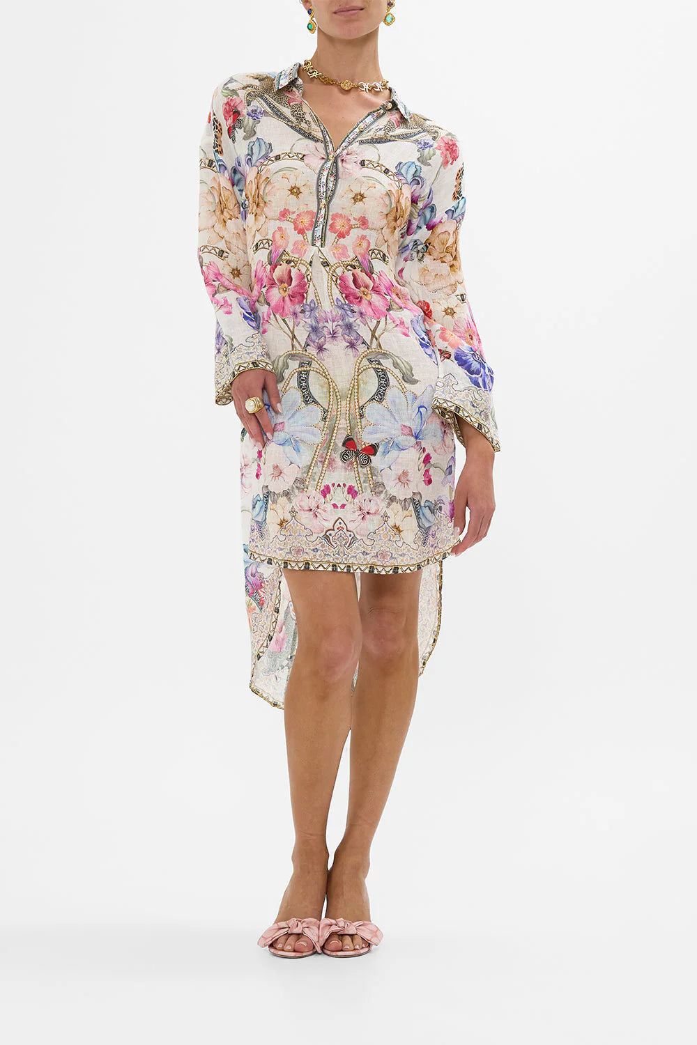 RELAXED HIGH LOW SHIRT DRESS