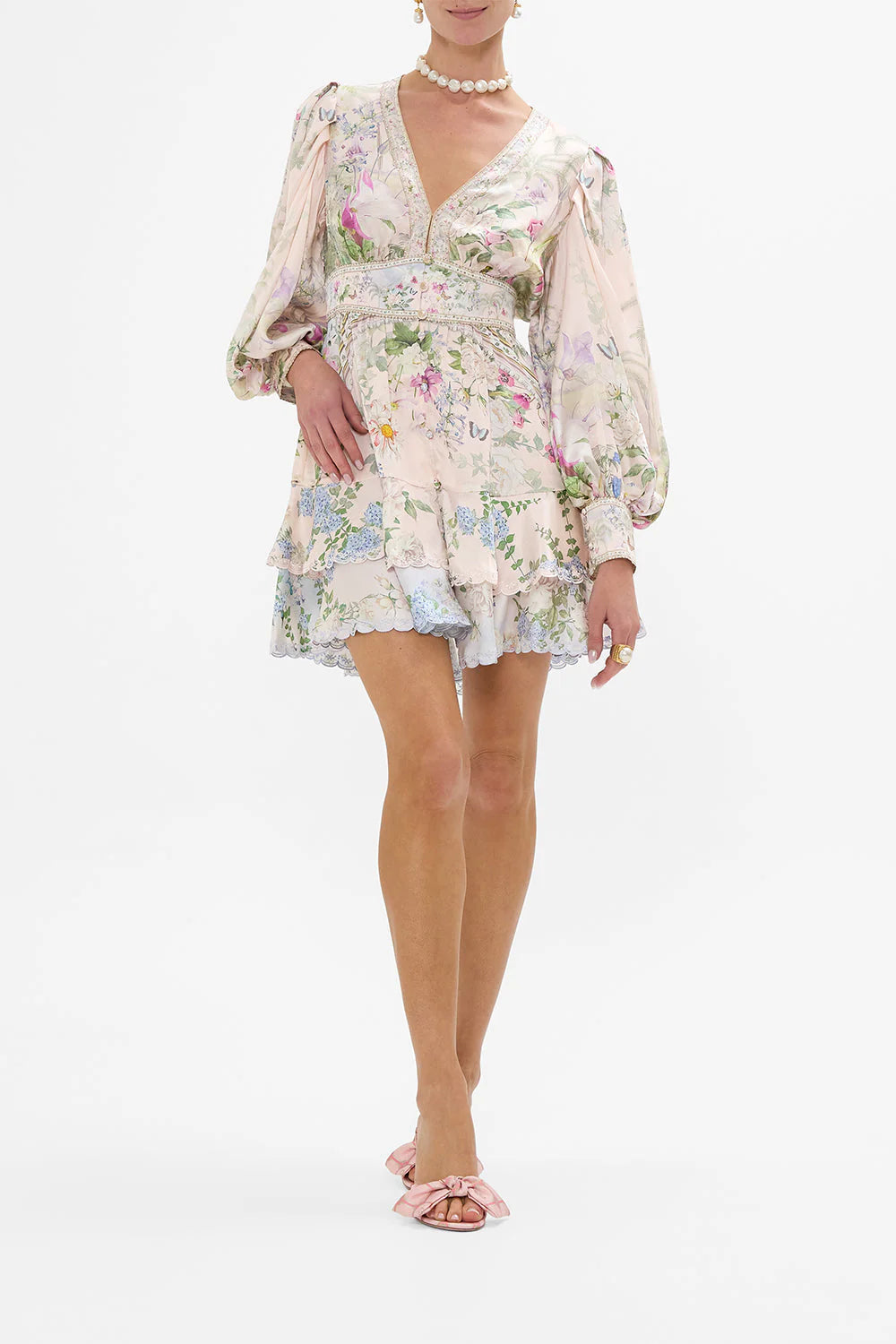 BUTTON FRONT FRILL DRESS