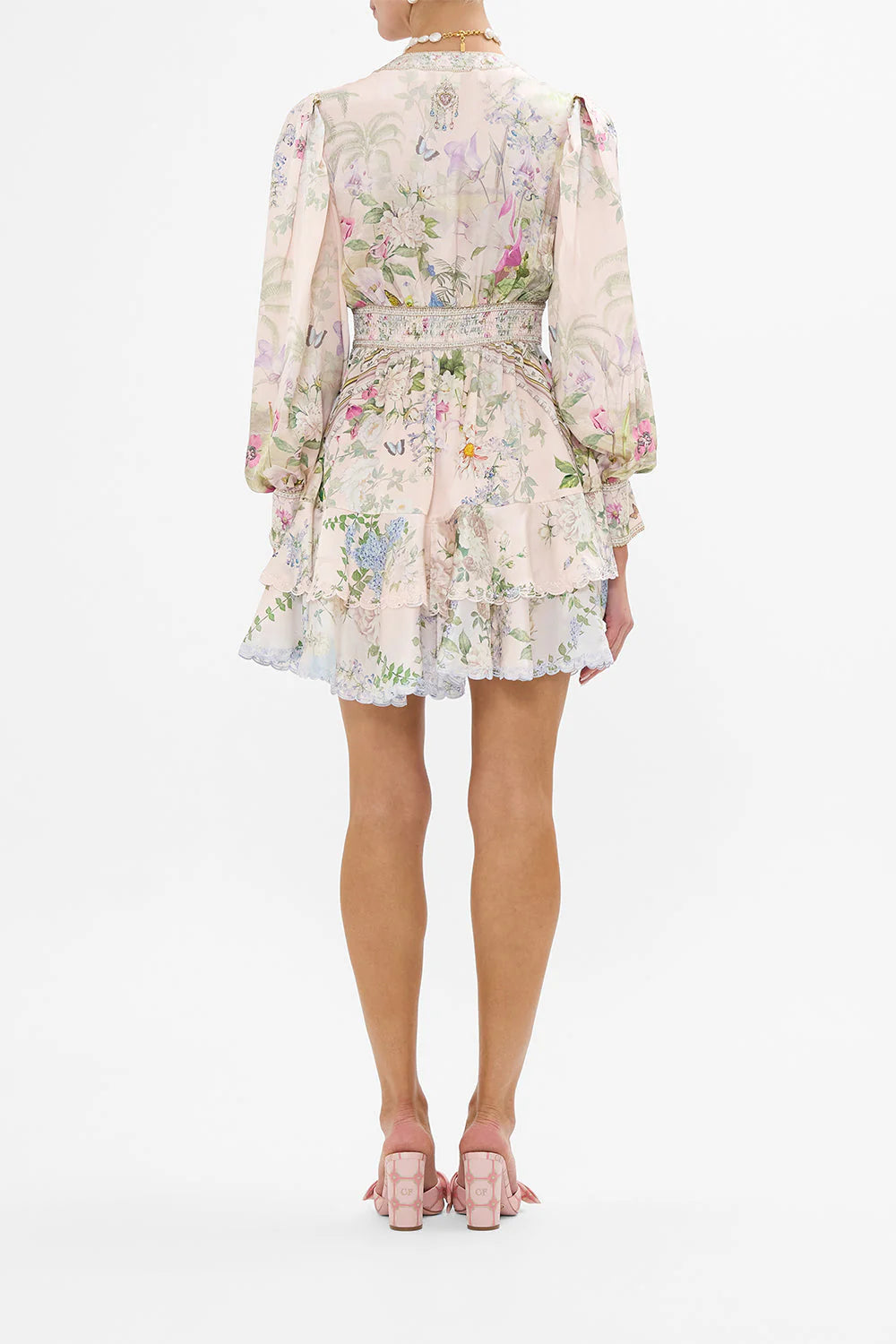 BUTTON FRONT FRILL DRESS