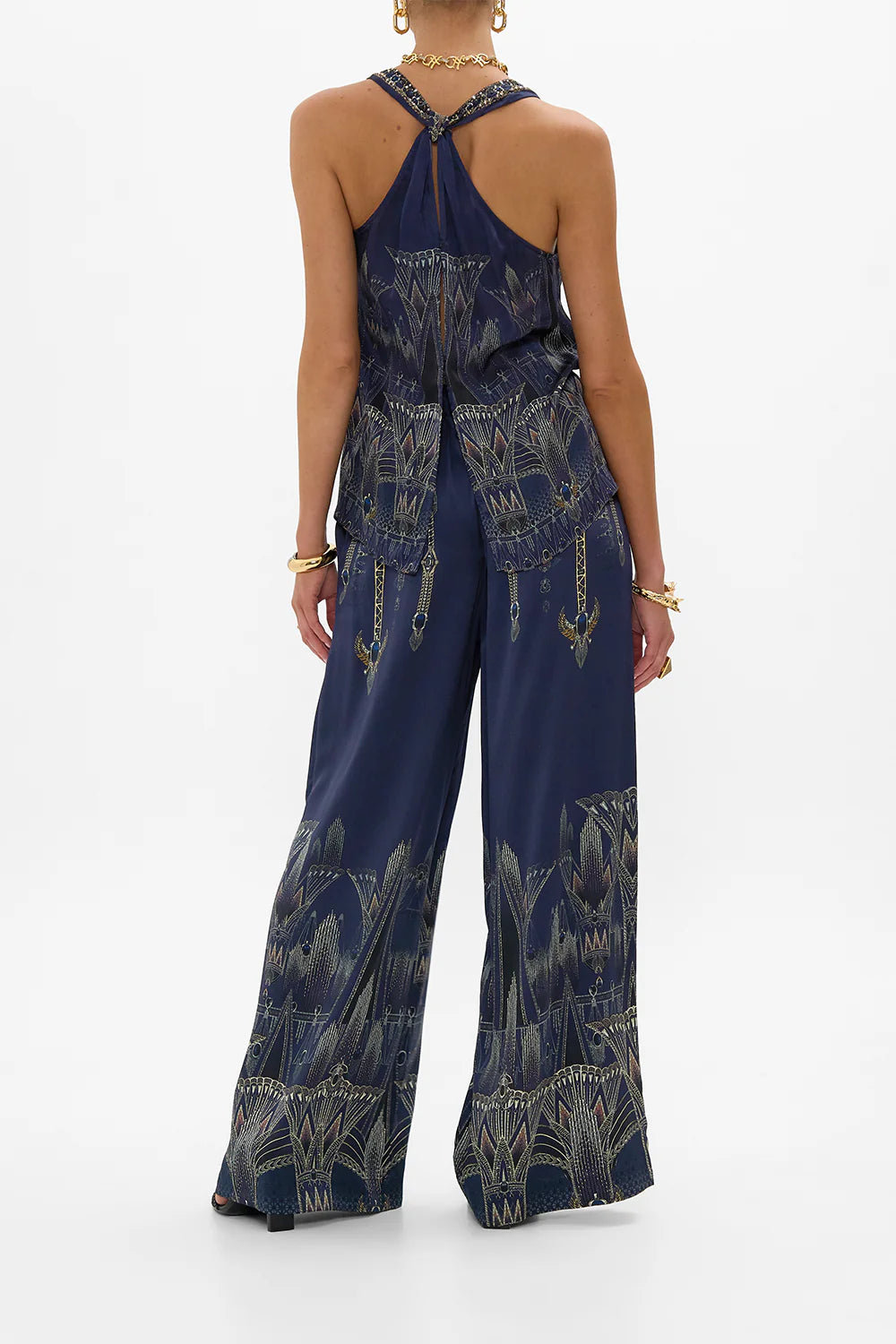 V NECK TOP W KNOT BACK