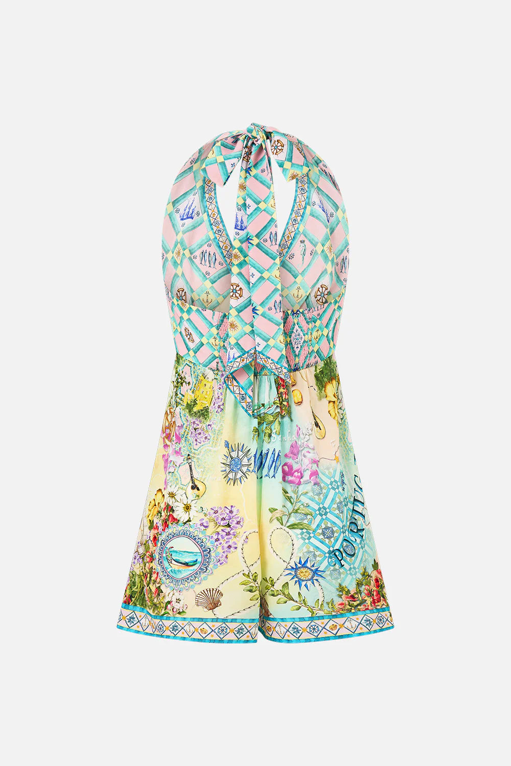 BUTTON FRONT HALTER PLAYSUIT