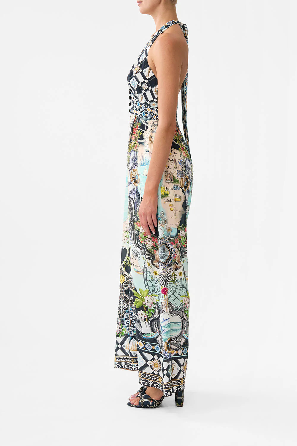 HALTERNECK JUMPSUIT W/ TIE NECK