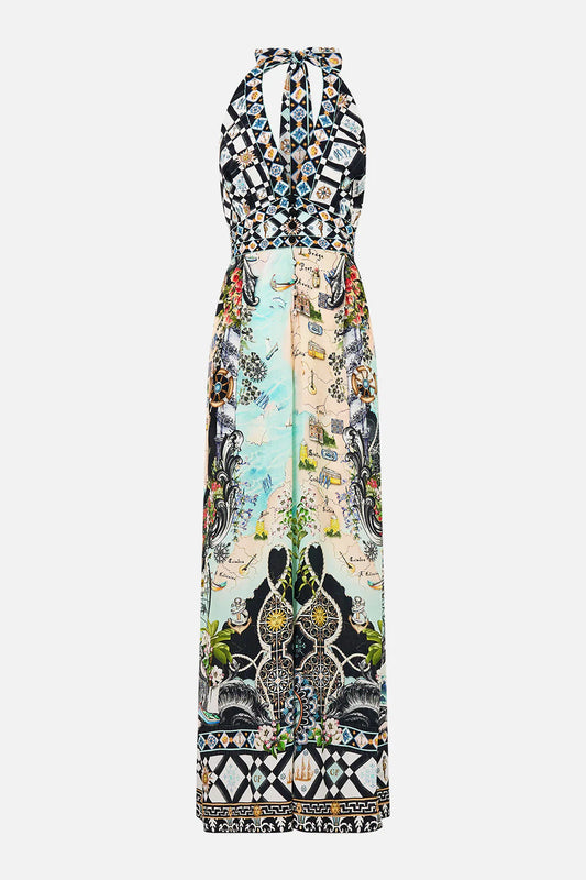 HALTERNECK JUMPSUIT W/ TIE NECK