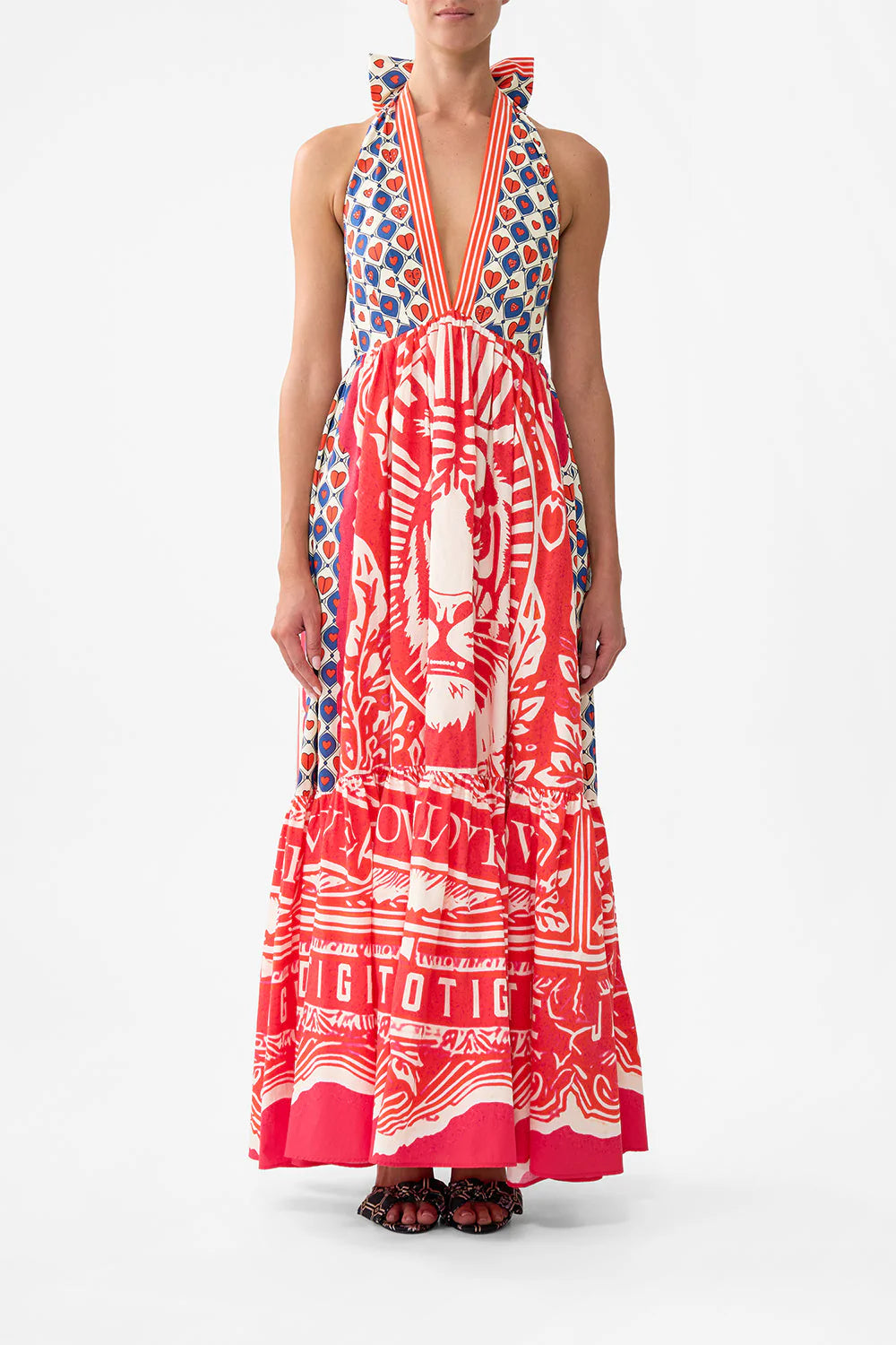 RUFFLE HEM HALTER DRESS