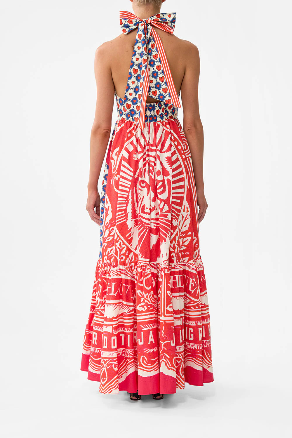 RUFFLE HEM HALTER DRESS