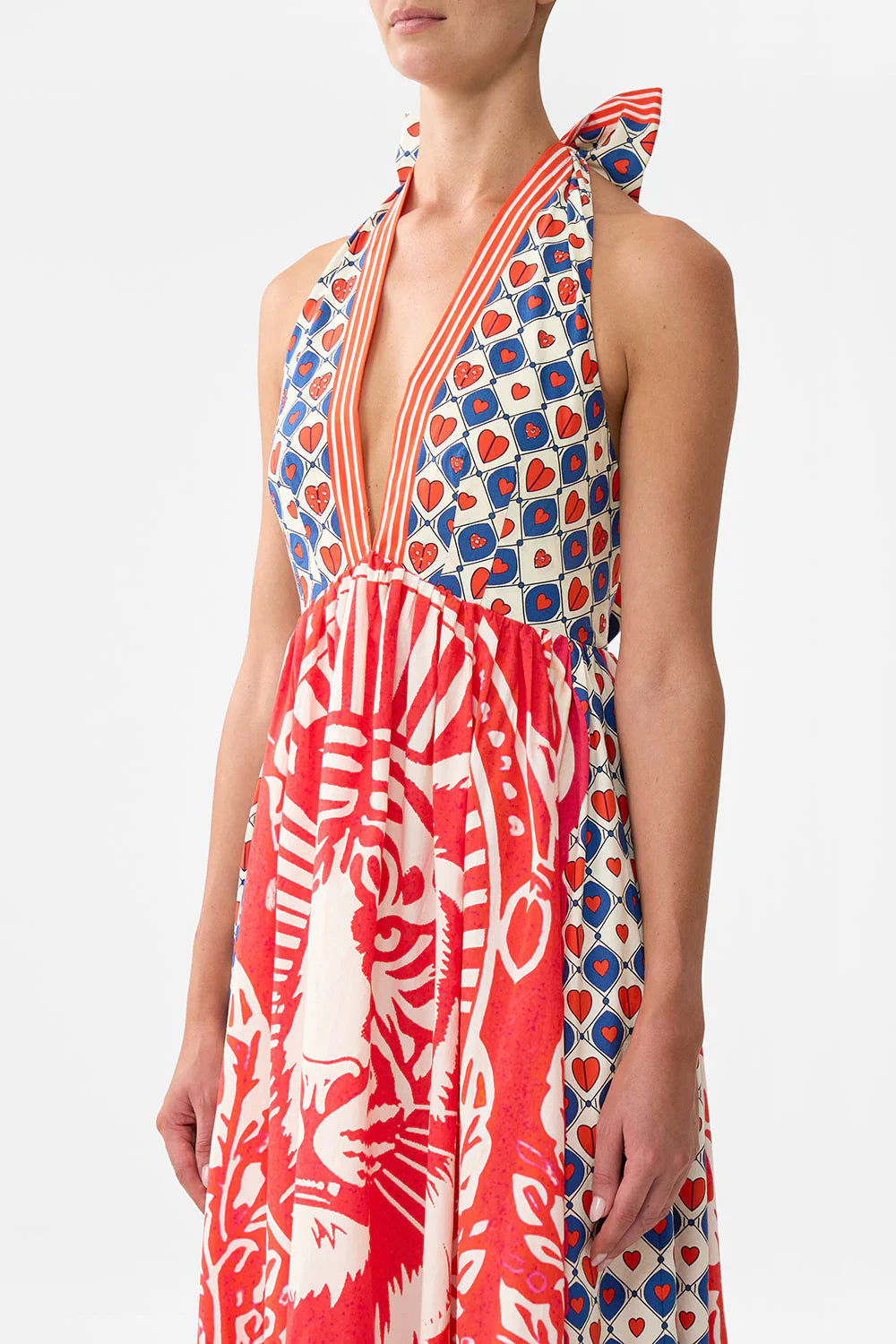 RUFFLE HEM HALTER DRESS
