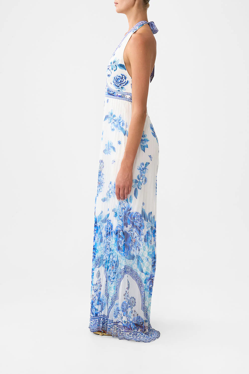 TIE NECK HALTER JUMPSUIT